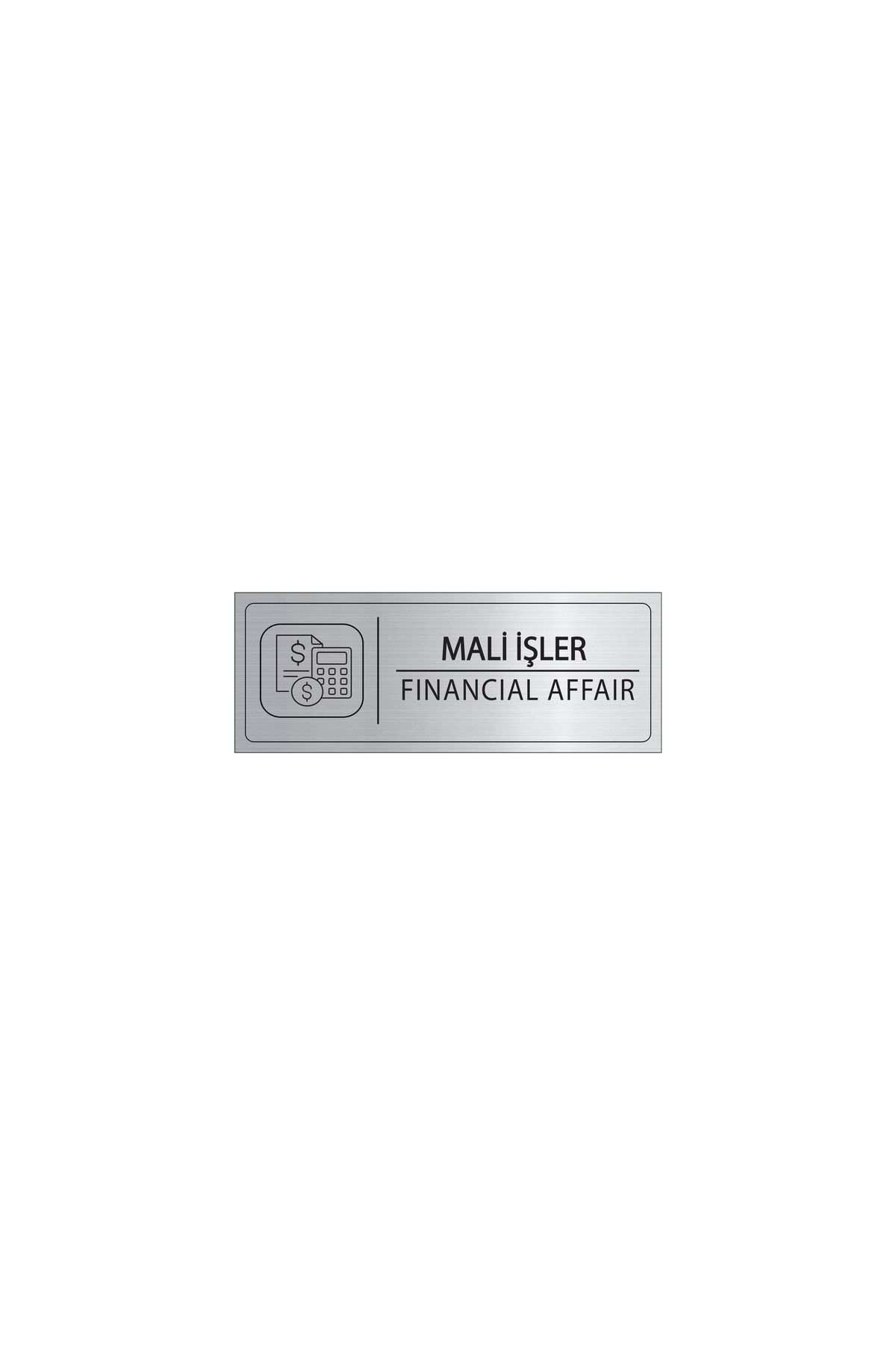 Mayeka Mali İşler İsimlik Gümüş Metal Kapı İsimliği Levhası Yönlendirme Tabelası