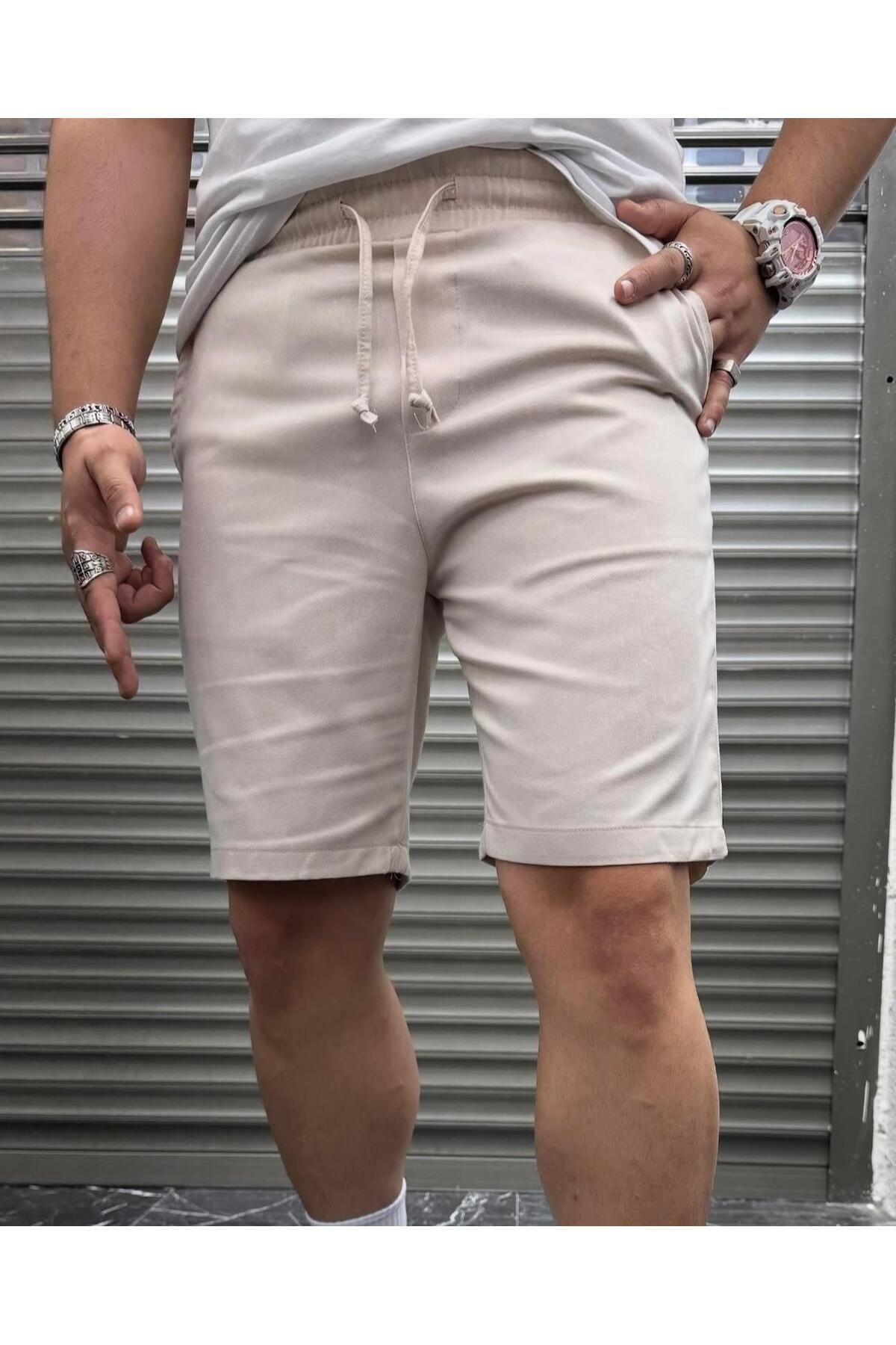 MODA BEJ GABARDİN ŞORT