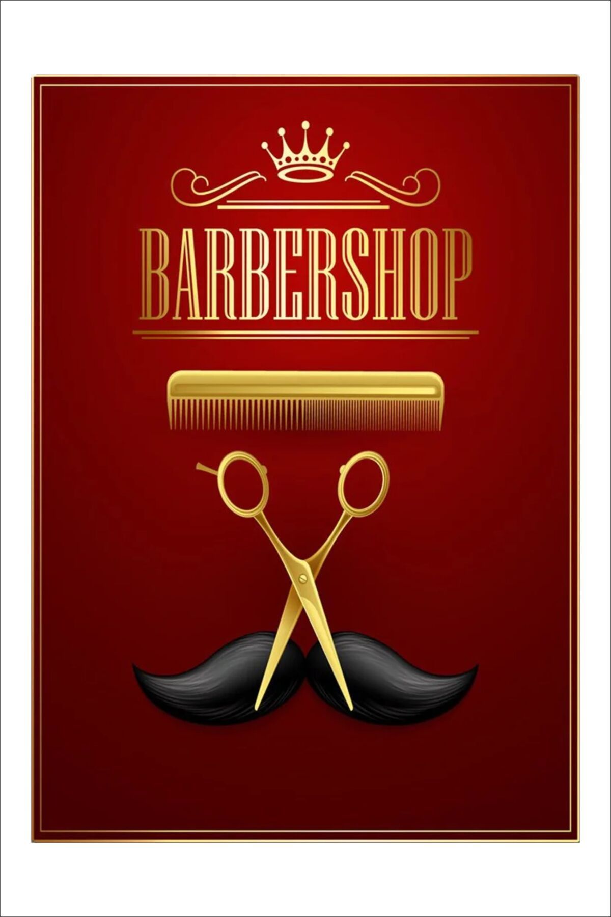 Yeni Yıldız Reklam RETRO BARBER SHOP GÜZEL DUVAR RESMİ TABLO