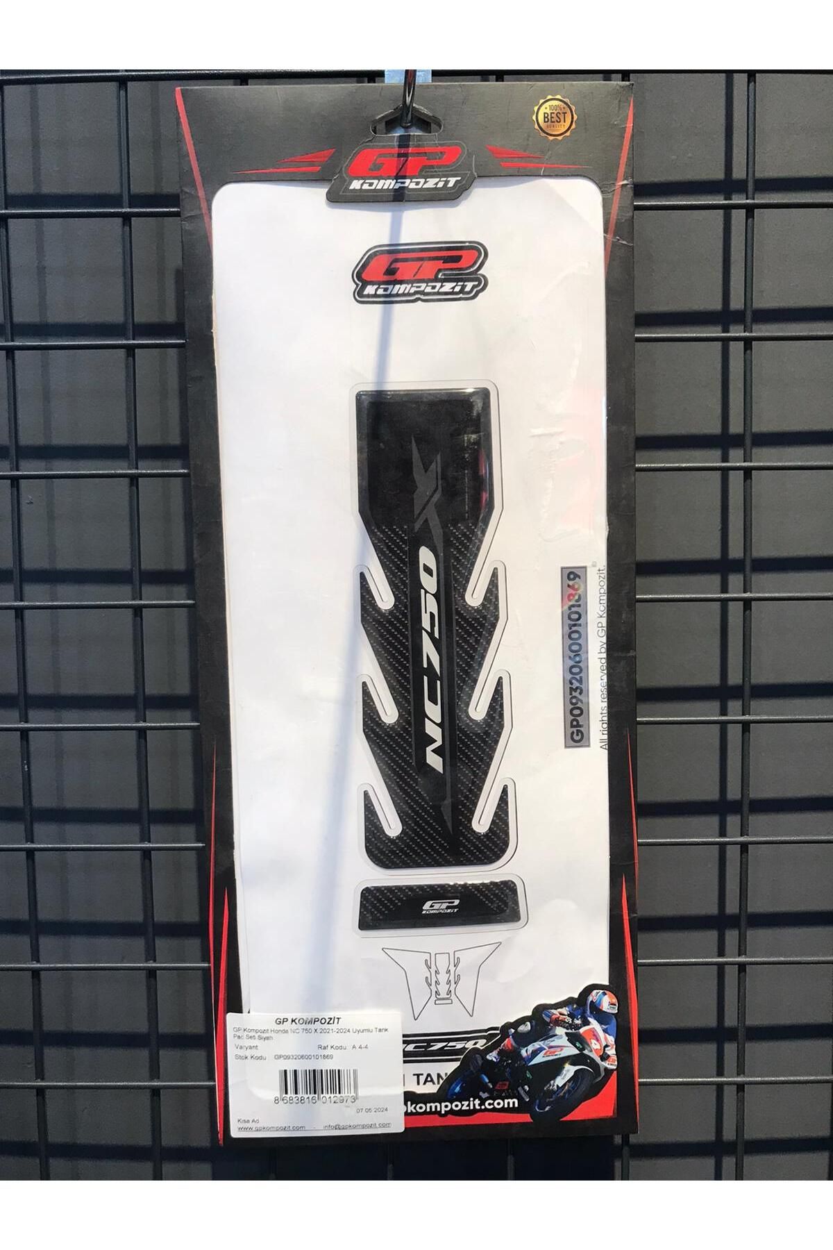 GP KOMPOZİT HONDA NC-750 X 2021-2024 UYUMLU SİYAH TANK PAD SETİ