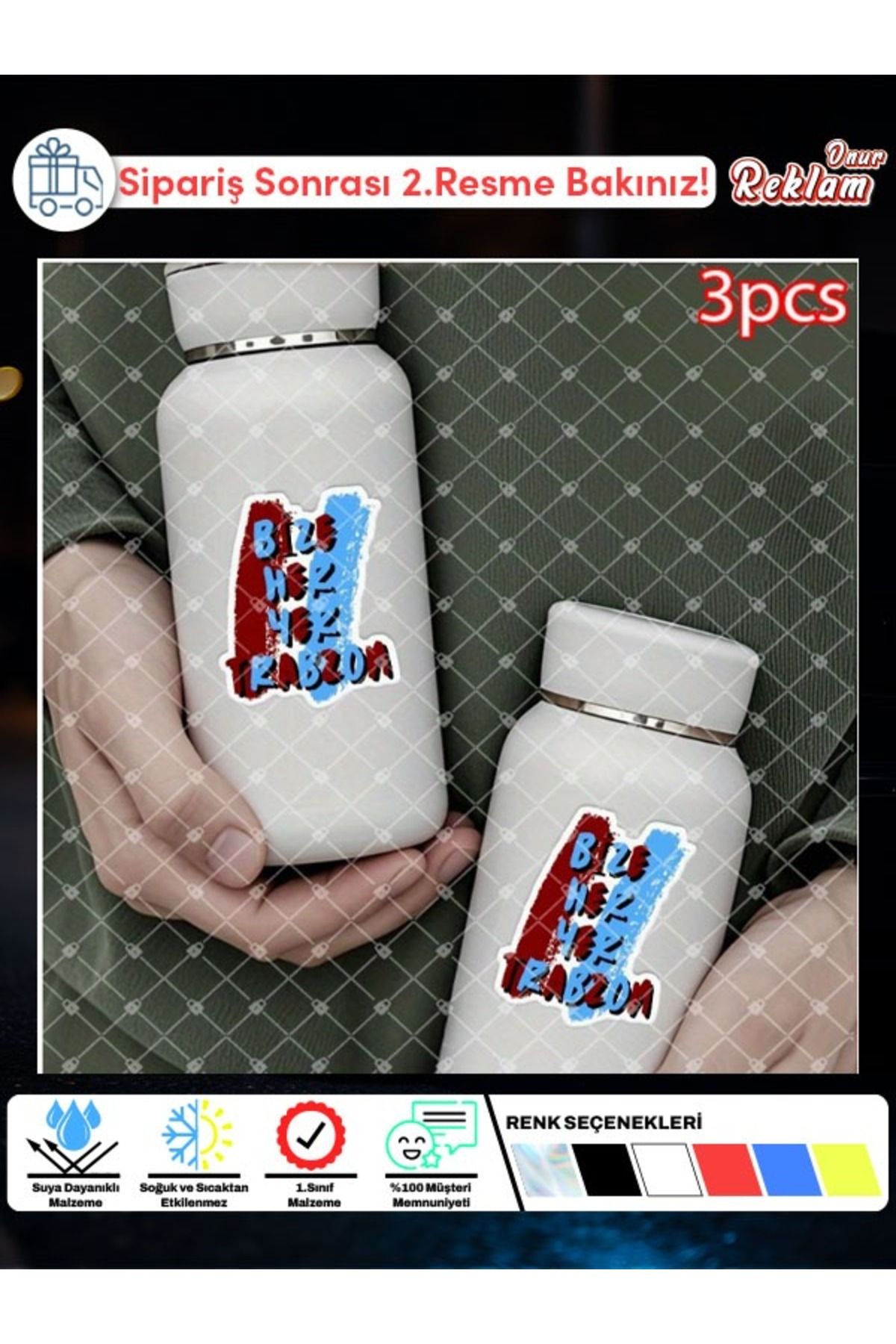 Onur Reklam Bize Her Yer Trabzon Sticker 3'lü Set