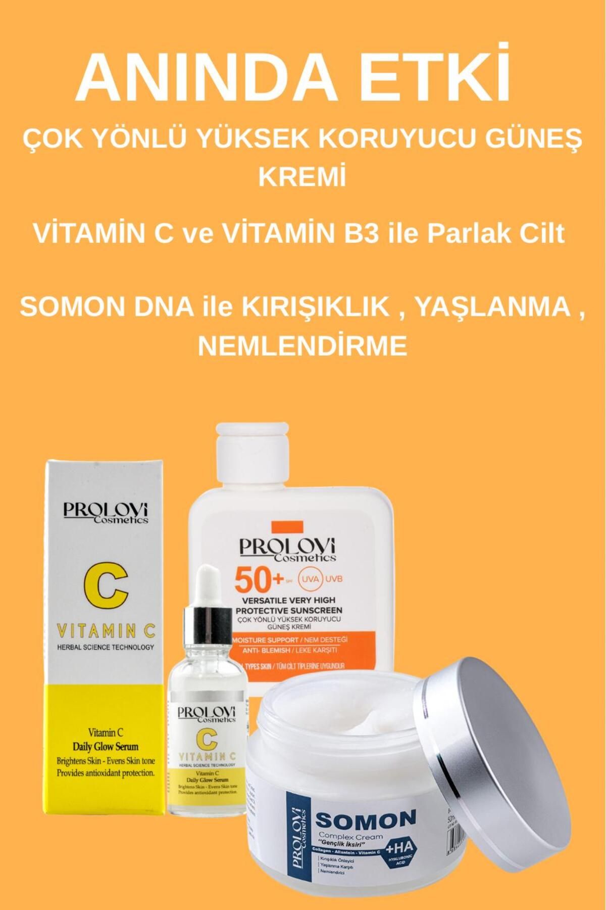 PROLOVİ COSMETİCS Kozmetik Somon Dna, Hyaluranic Acid, Vitamin C, Yaşlanma Karşıtı, Kolajen, Nemlendirici, Allantoin