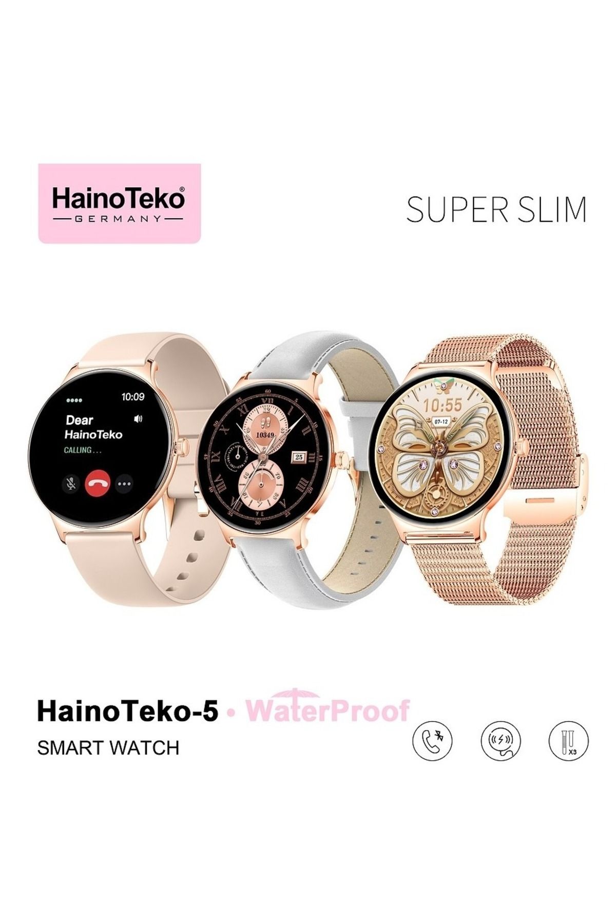 DigiMonster Haino Teko 5 Akıllı Saat Bluetooth Arama IP67 Su Geçirmez Kalp Ritmi & Spo2 Uyku Takibi 3 Kordon