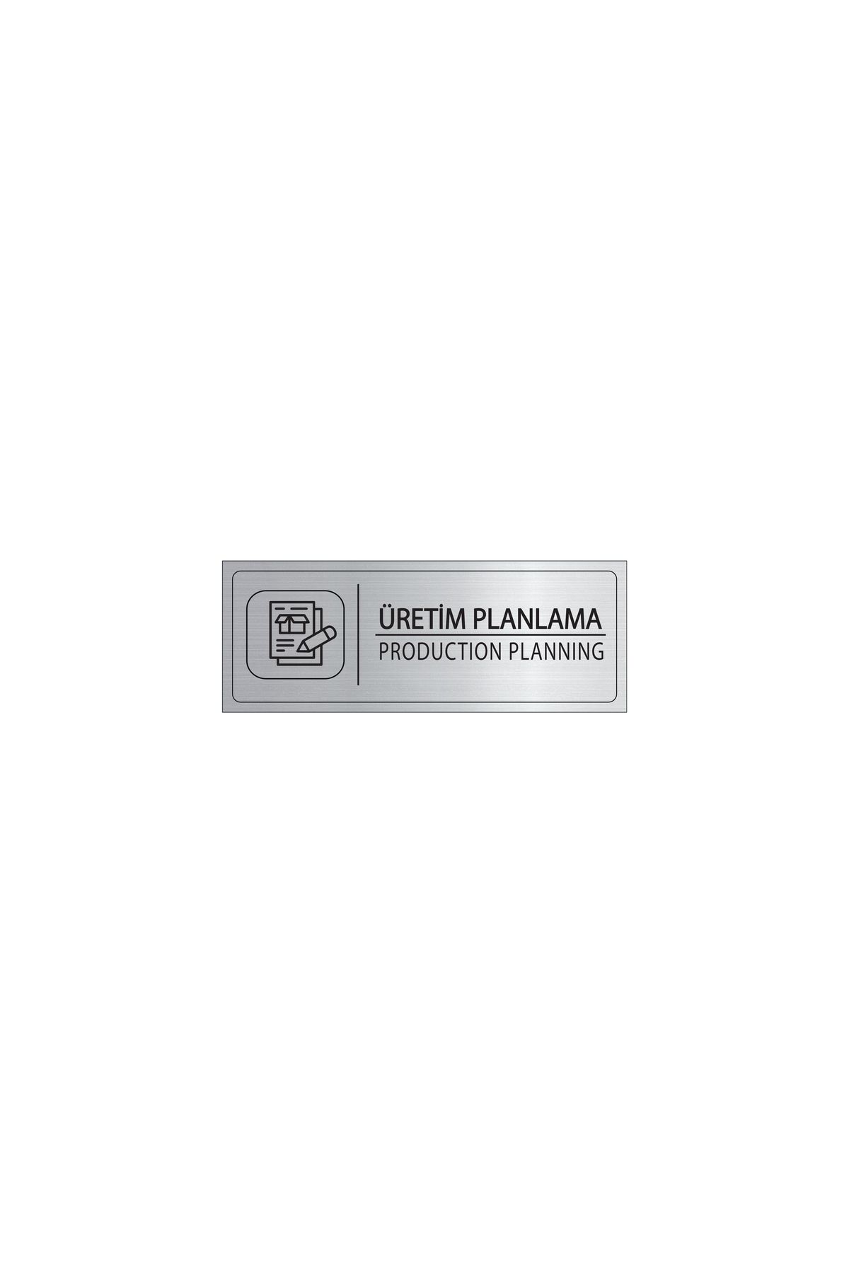 Mayeka Üretim Planlama İsimlik Gümüş Metal Kapı İsimliği Levhası Yönlendirme Tabelası