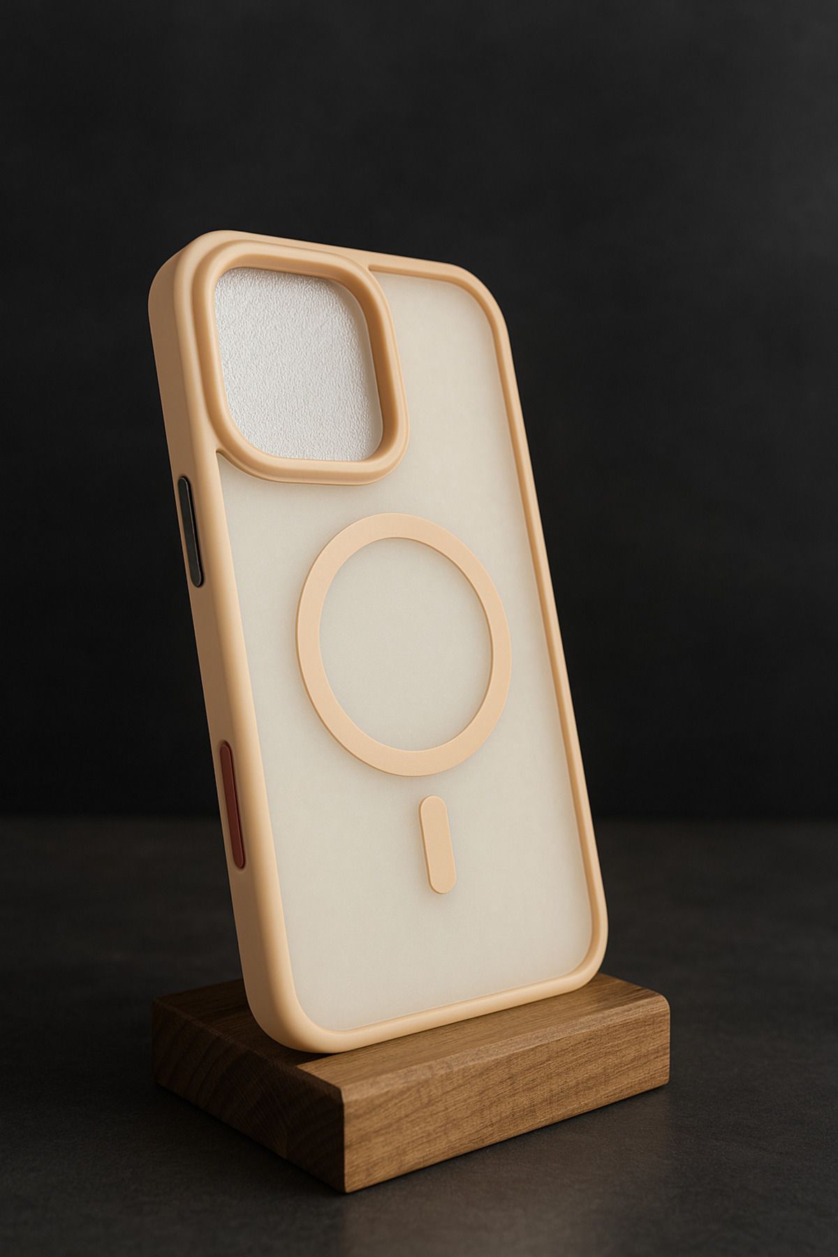 shop iPhone 16 Pro Max Krem Kenarlı Mat Şeffaf Kılıf – Sade Lüks, Yumuşak Güç