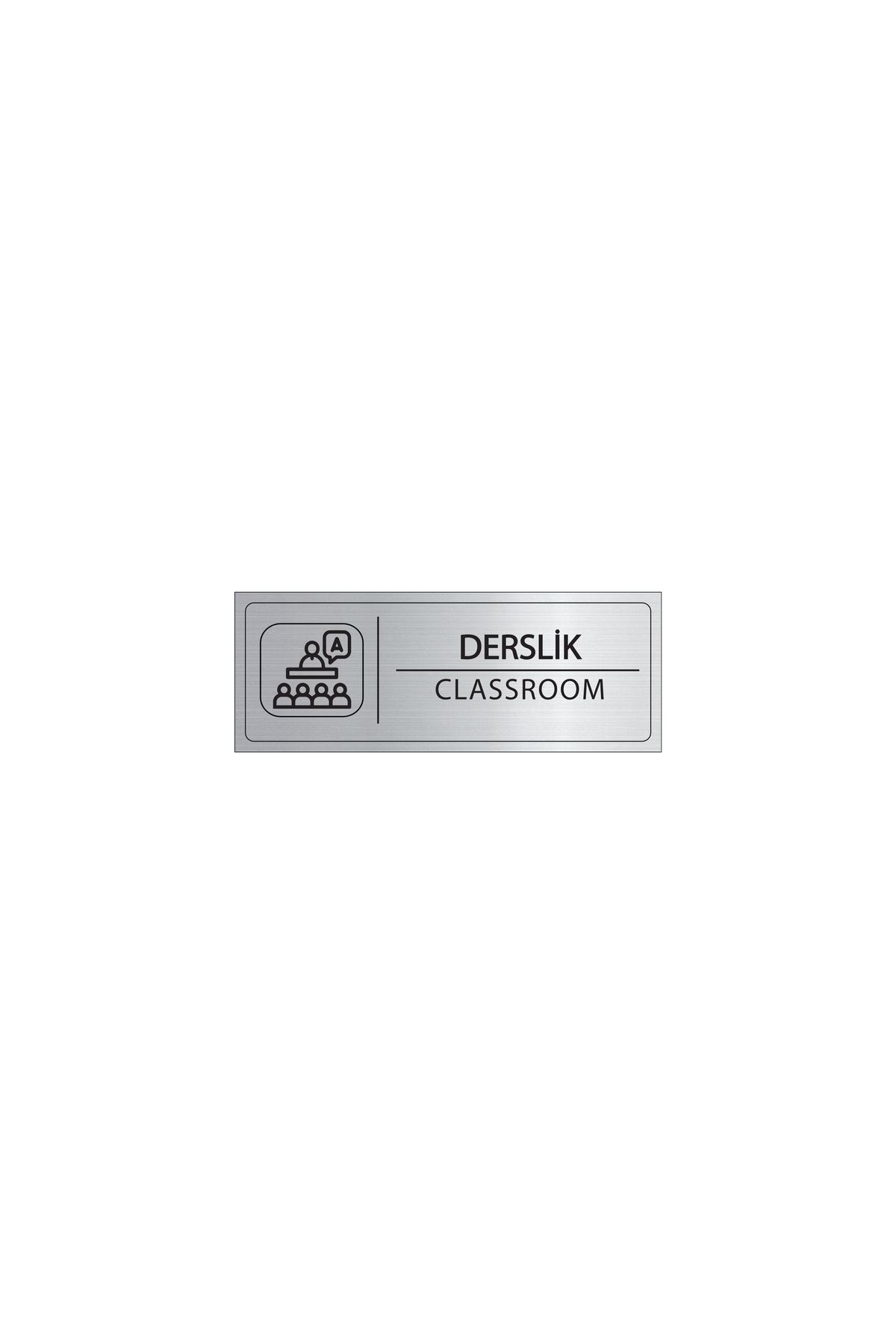 Mayeka Derslik İsimlik Gümüş Metal Kapı İsimliği Levhası Yönlendirme Tabelası