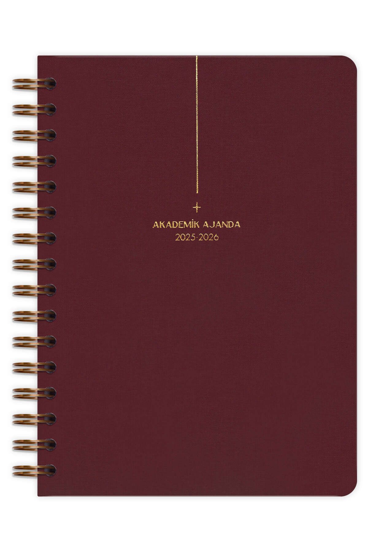 Matt Notebook-2025-2026 مخطط أكاديمي من الكتان A5 حلزوني 15x21 سم - 17 شهرًا عنابي 3