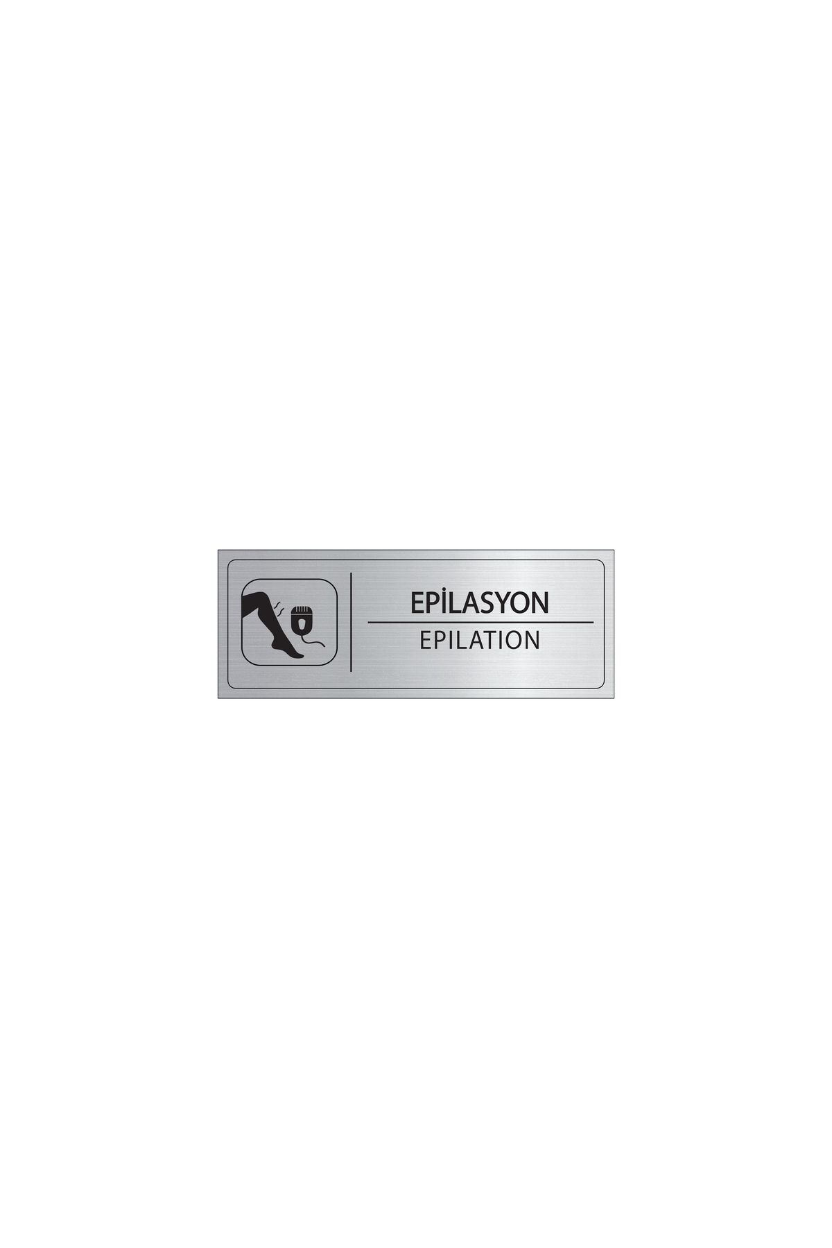 Mayeka Epilasyon İsimlik Gümüş Metal Kapı İsimliği Levhası Yönlendirme Tabelası