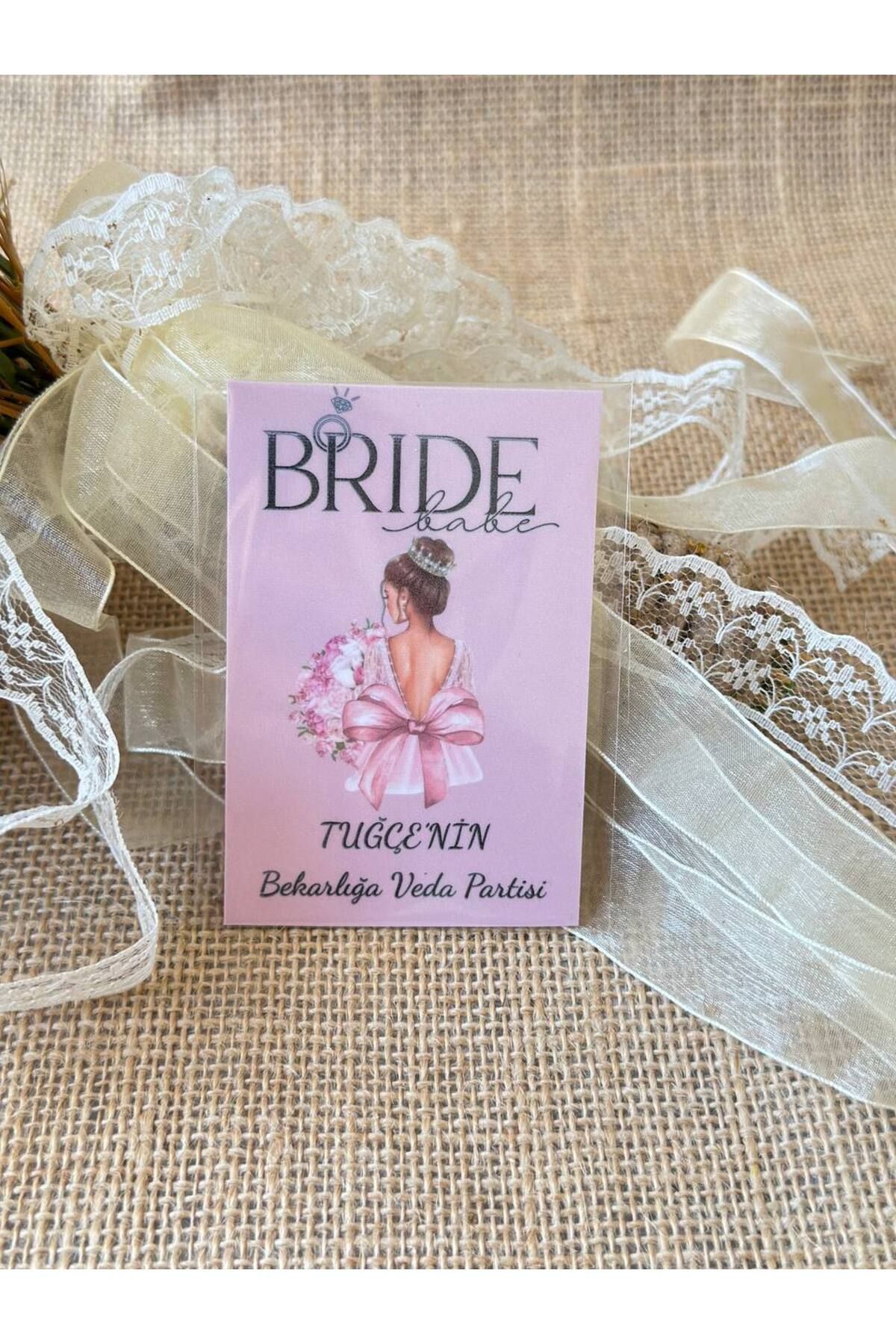 Renkia Studio Bride Partisi Magnet 15’li – Pembe Temalı Gelin Hatırası 6x9 cm
