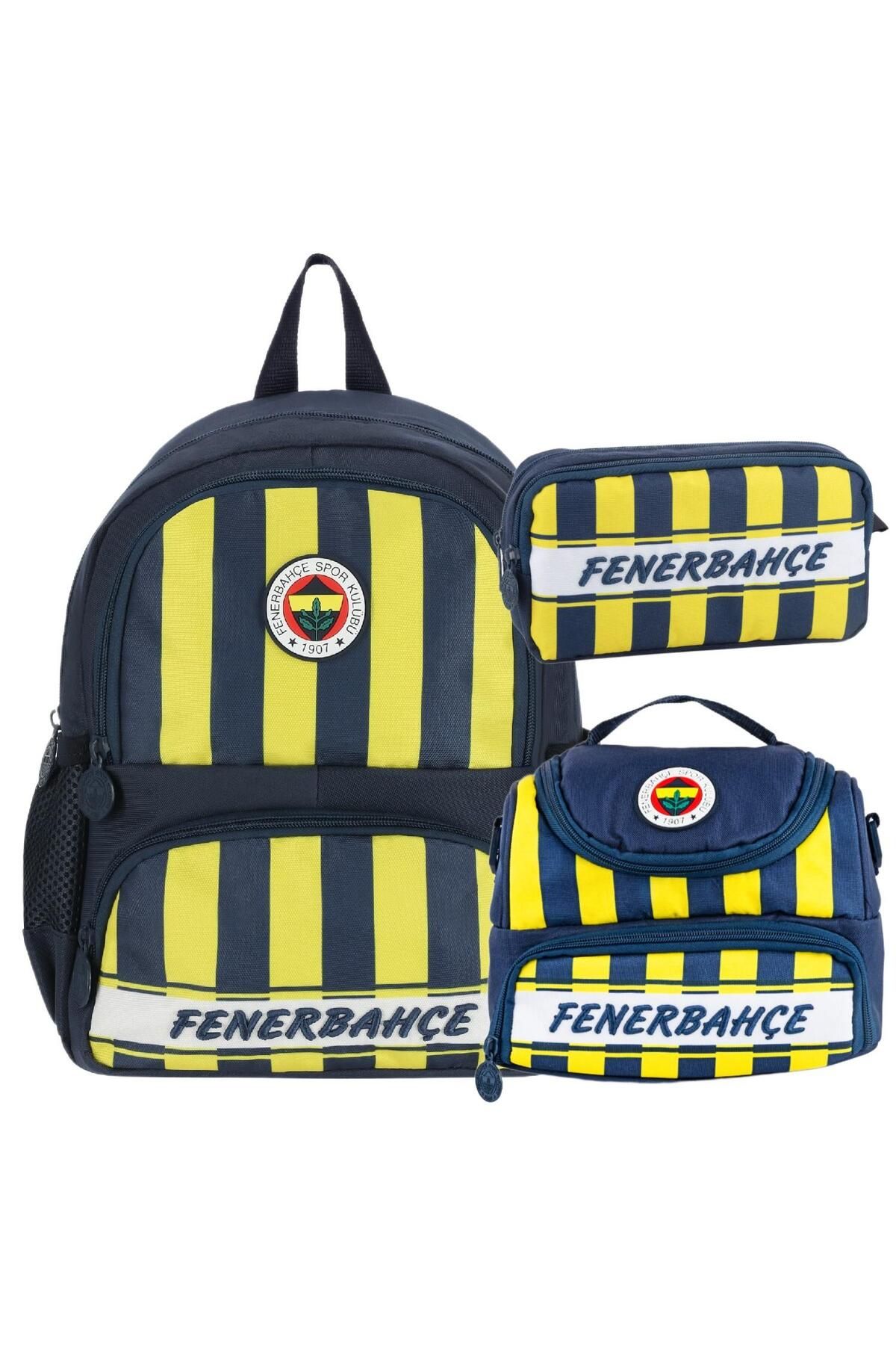 Fenerbahçe 2 Bölmeli Çubuklu Anaokulu Çantası + Beslenme Çantası + Kalemlik