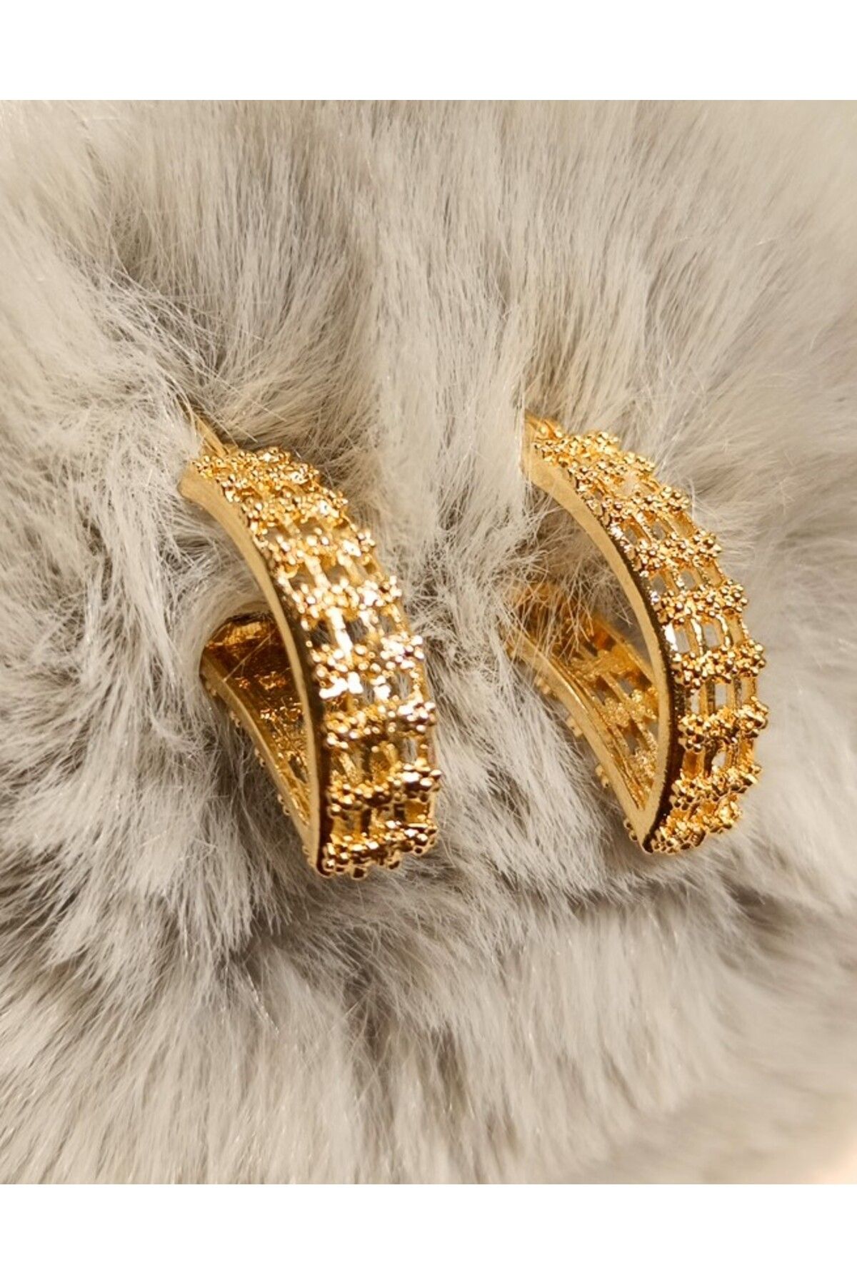 Monalisa Home Gold Gösterişli Klips Küpe