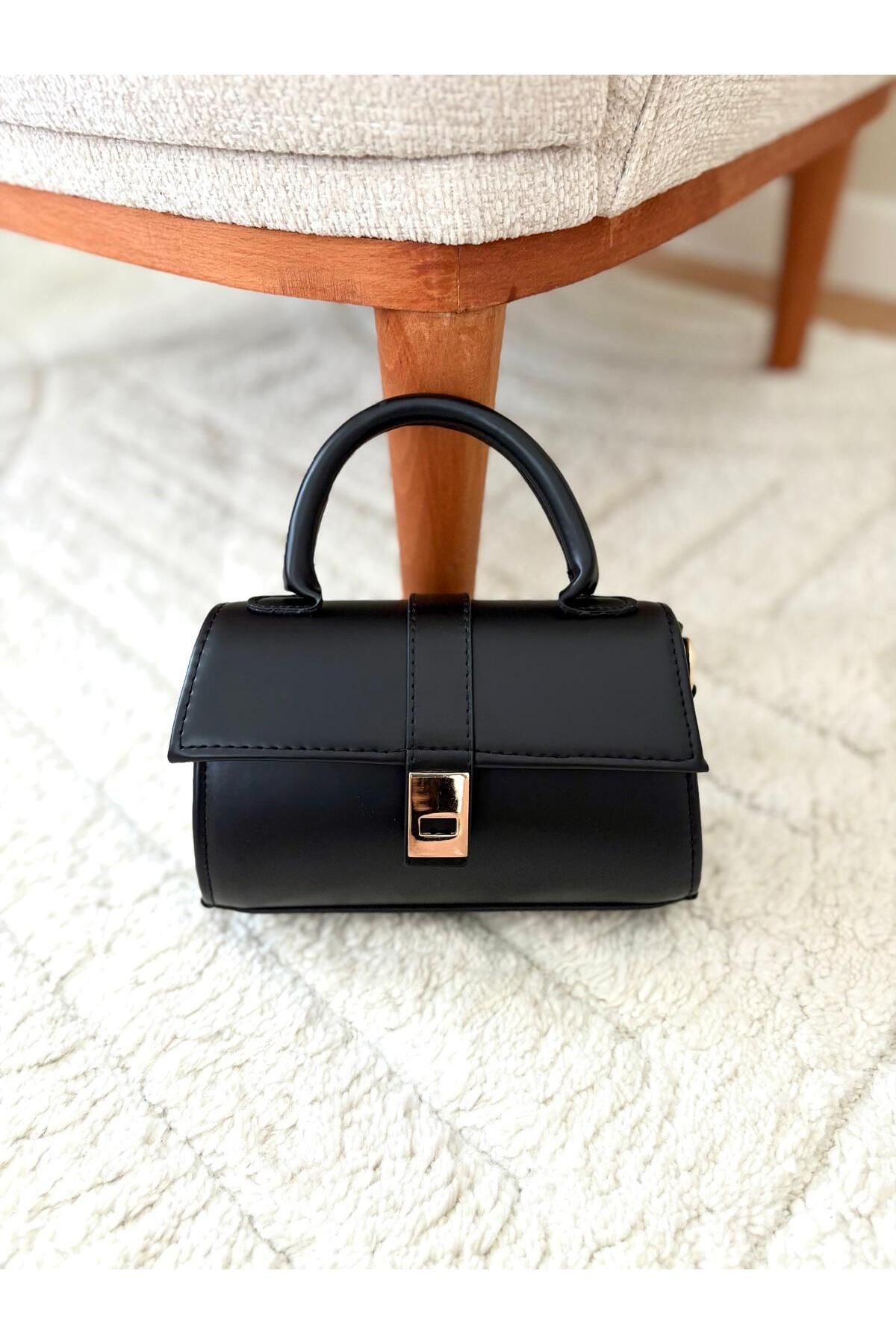 Z&M COLLECTION BAG SHOPPİNG Gold Detaylı Çıtçıt Kapamalı El-Omuz ve Çapraz Kullanıma Uygun Ayarlanabilir Askılı Kadın Çanta