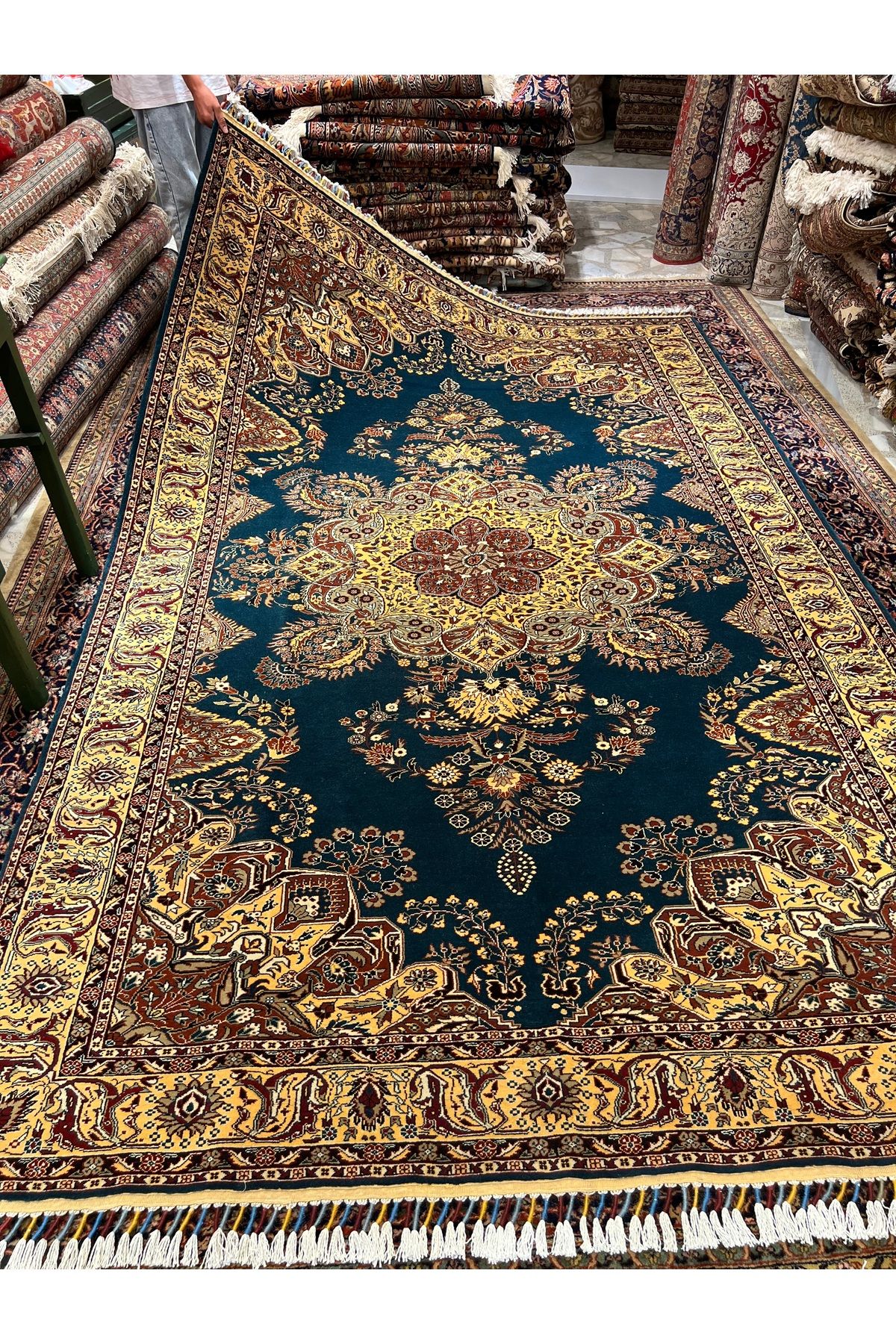 RD RAMAZAN DAĞ EL HALI SANATI El Dokuma Kayseri Lütfü Özden Dokuması Birinci Sınıf Kalite Muazzam Bir Eser Ebat 305x195