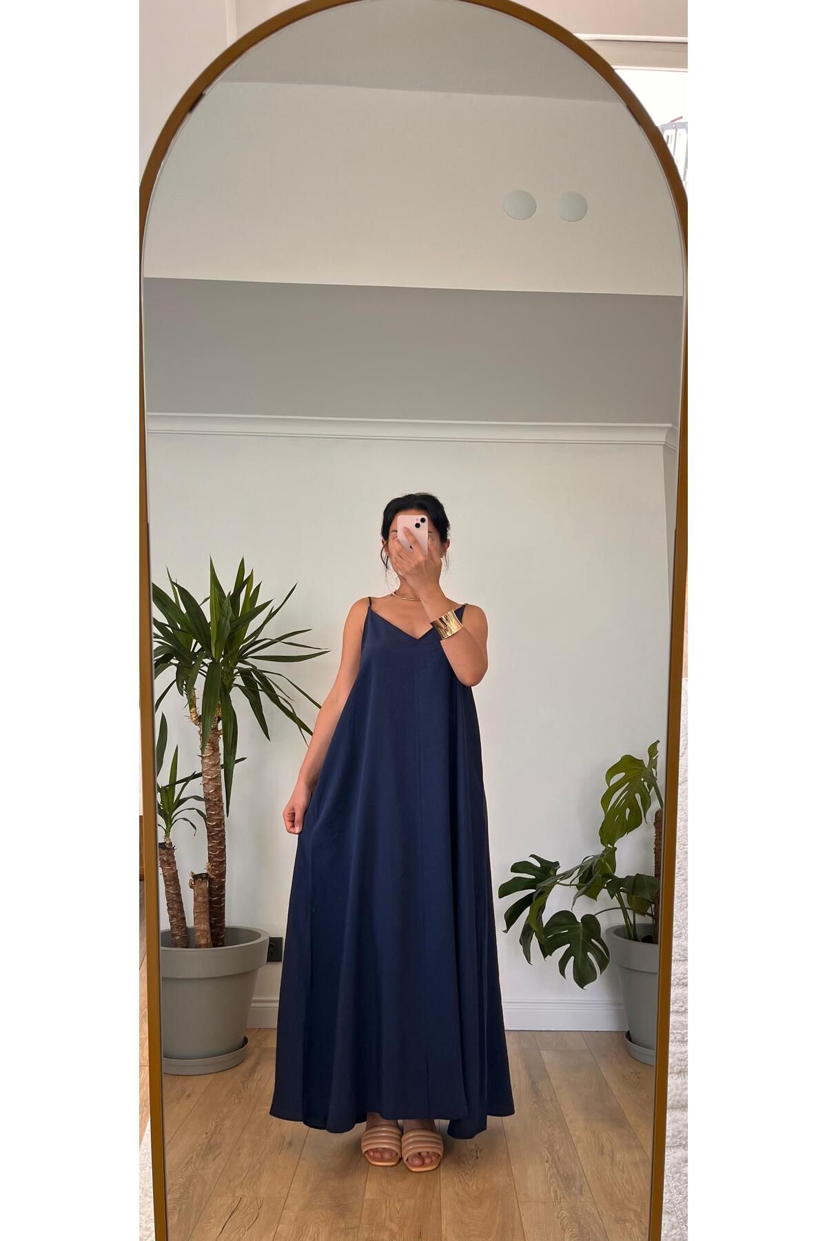 Bronze Butik Ayarlanabilir Askılı Salaş Elbise