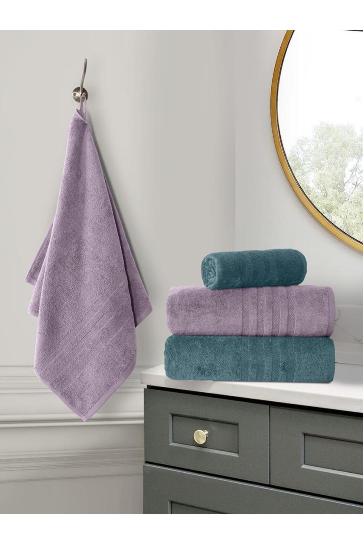 Karna Home-Lavinda & Matilda Towel Sets Stylish and Soft Textured 70X140 1