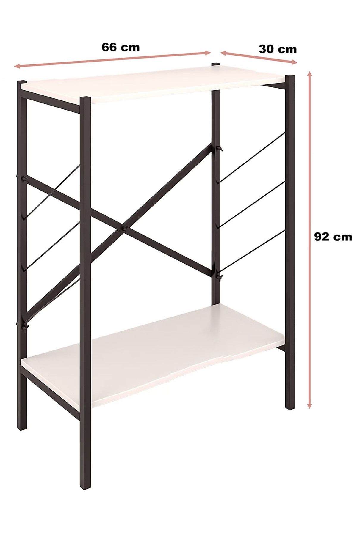 AGD-Console Entry Table, Side Table and Coffee Corner, 3-Shelf Wood Bookcase Meets All Your Needs/White 2