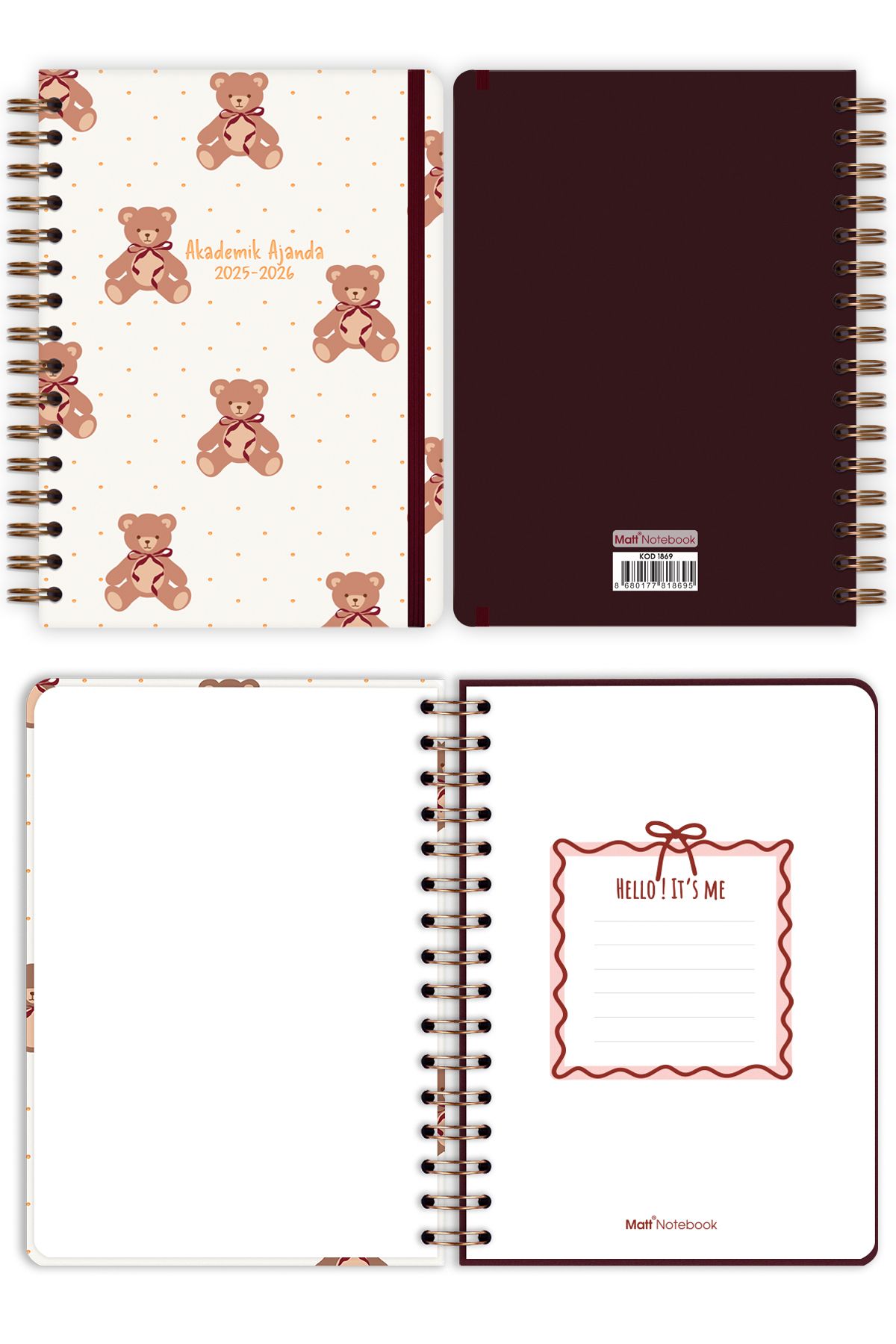 Matt Notebook-2025-2026 A5 Ακαδημαϊκό Ημερολόγιο Σπιράλ 15x21 cm - 16 μηνών - Με Σελίδες Προσομοίωσης 5