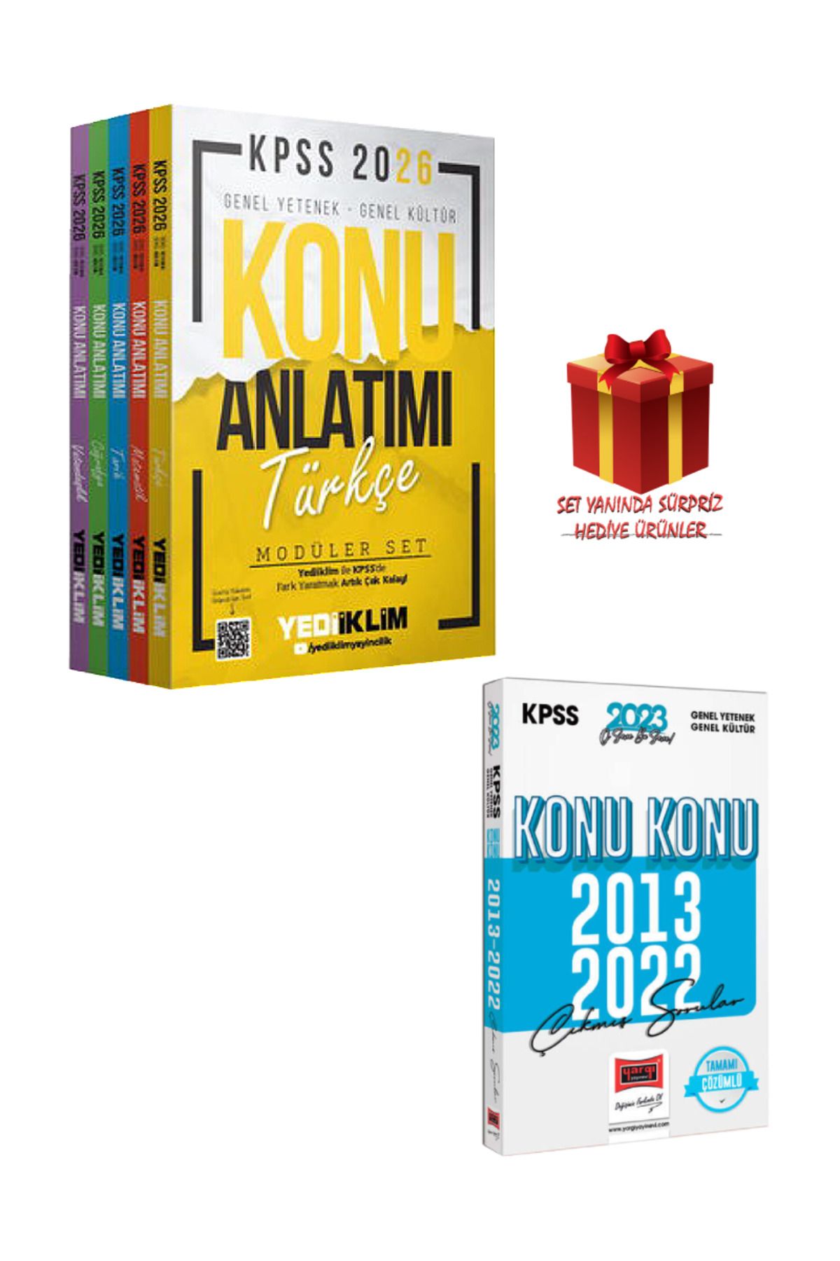 Yediiklim Yayınları 2026 KPSS GYGK Konu Anlatımı Modüler Set+ 2013-2023 Konu Konu Çıkmış Sorular+ Sürpriz Hediye