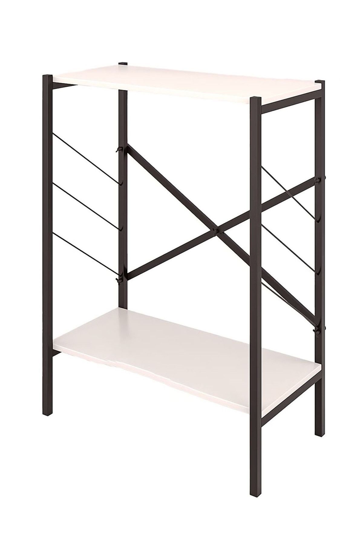 AGD-Console Entry Table, Side Table and Coffee Corner, 3-Shelf Wood Bookcase Meets All Your Needs/White 3