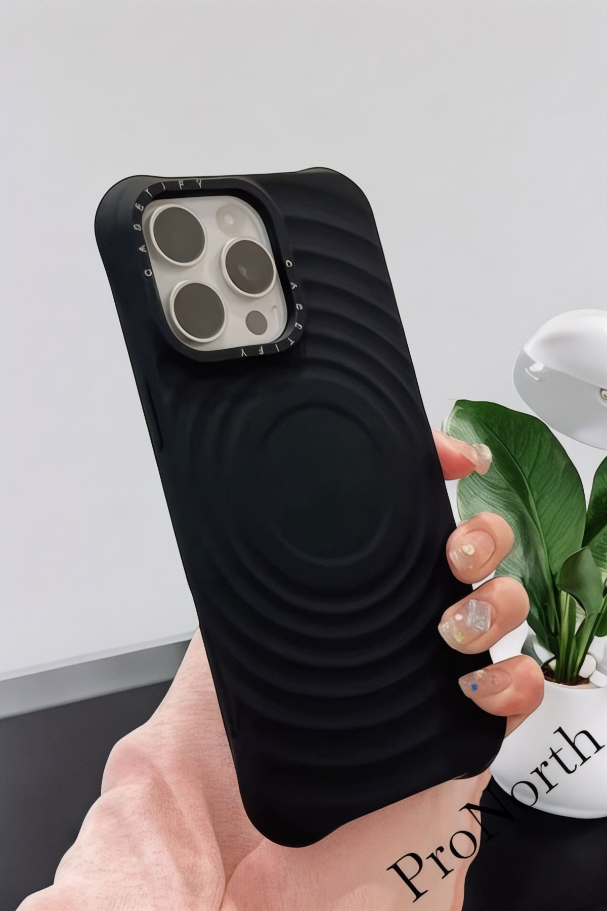 ProNorth IPhone 15 PRO MAX Kılıf Damla Tasarımlı Kamera Çıkıntılı Köşe Korumalı Magsafe Şarj Destekli Kapak