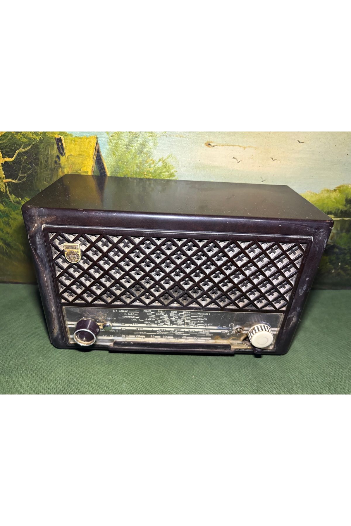tayfuntufan antika koleksiyon Dekorluk antika radyo 27 cm 17 cm 13 cm ölçülerinde - çalışmıyor dekorluktur