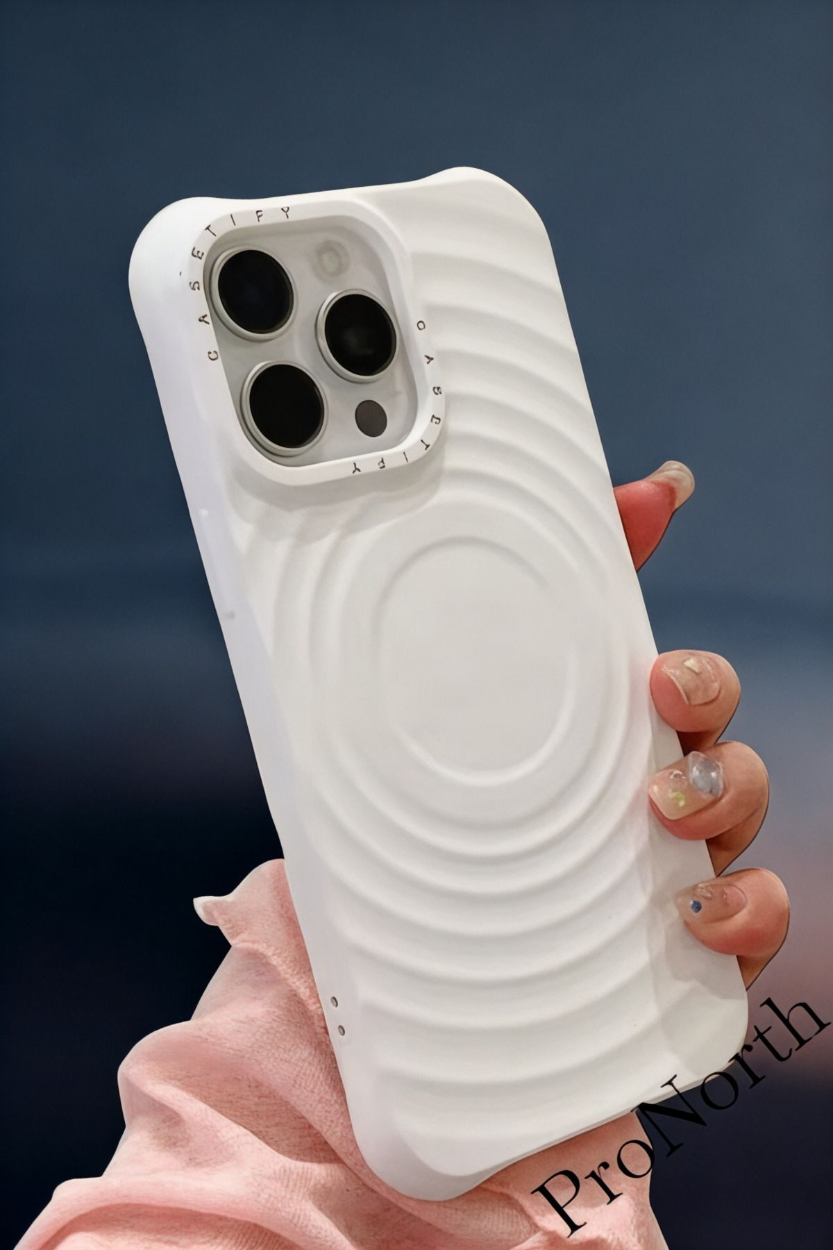 ProNorth IPhone 15 PRO MAX Kılıf Damla Tasarımlı Kamera Çıkıntılı Köşe Korumalı Magsafe Şarj Destekli Kapak