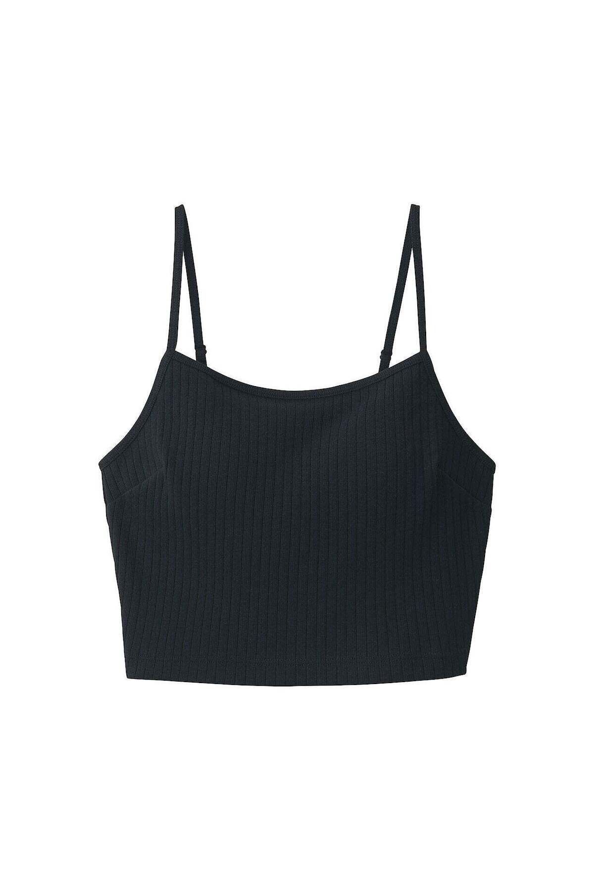 Muji-Cotton Stretch Ribbed Cropped Bra Camisole 8