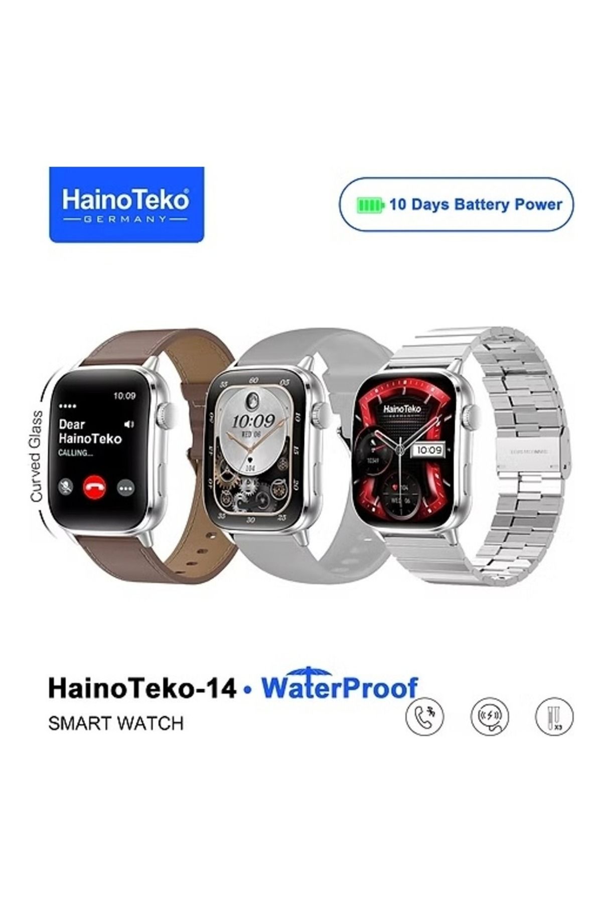 DigiMonster Haino Teko 14 Akıllı Saat Amoled Ekran Bluetooth Arama 10 Gün Batarya IP67 3 Farklı Kordon Tipi