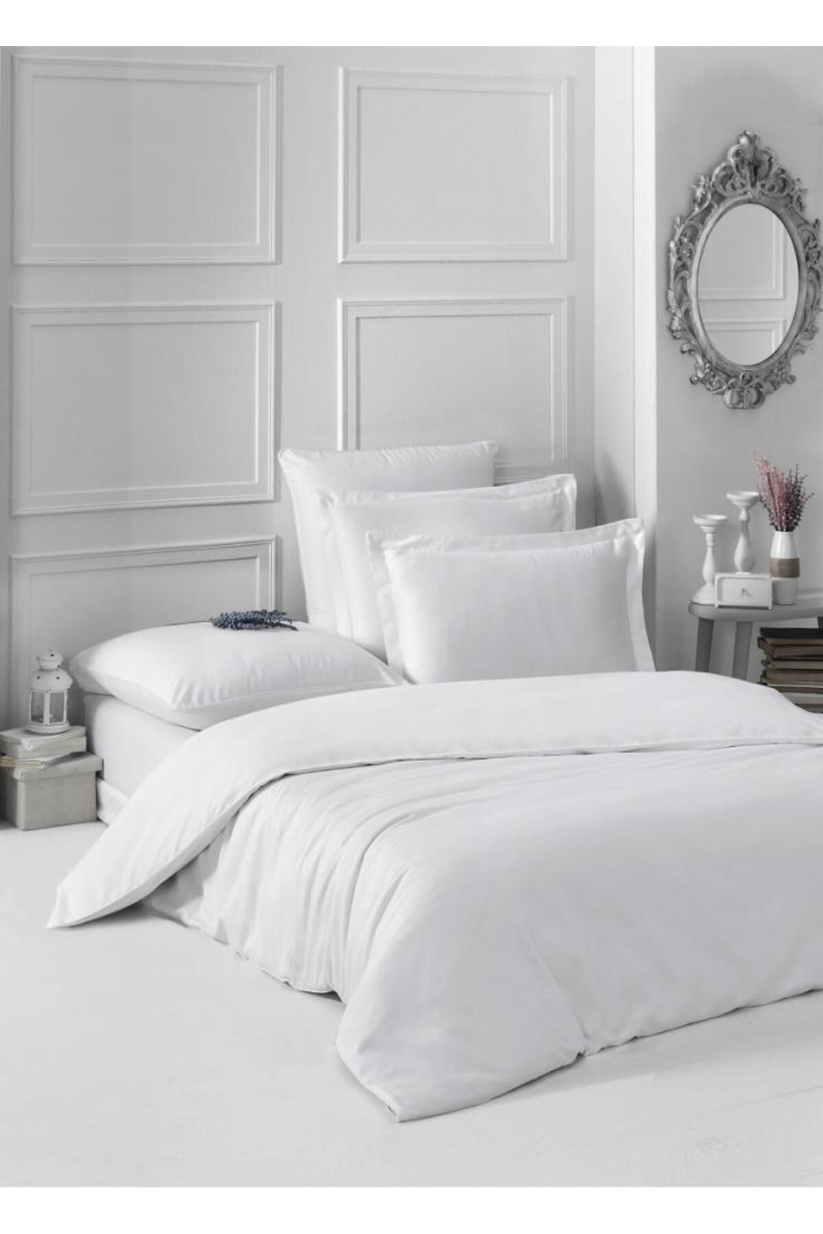 Karna Home Saten Nevresim Takımı Tek Kişilik Sütlü -160x220