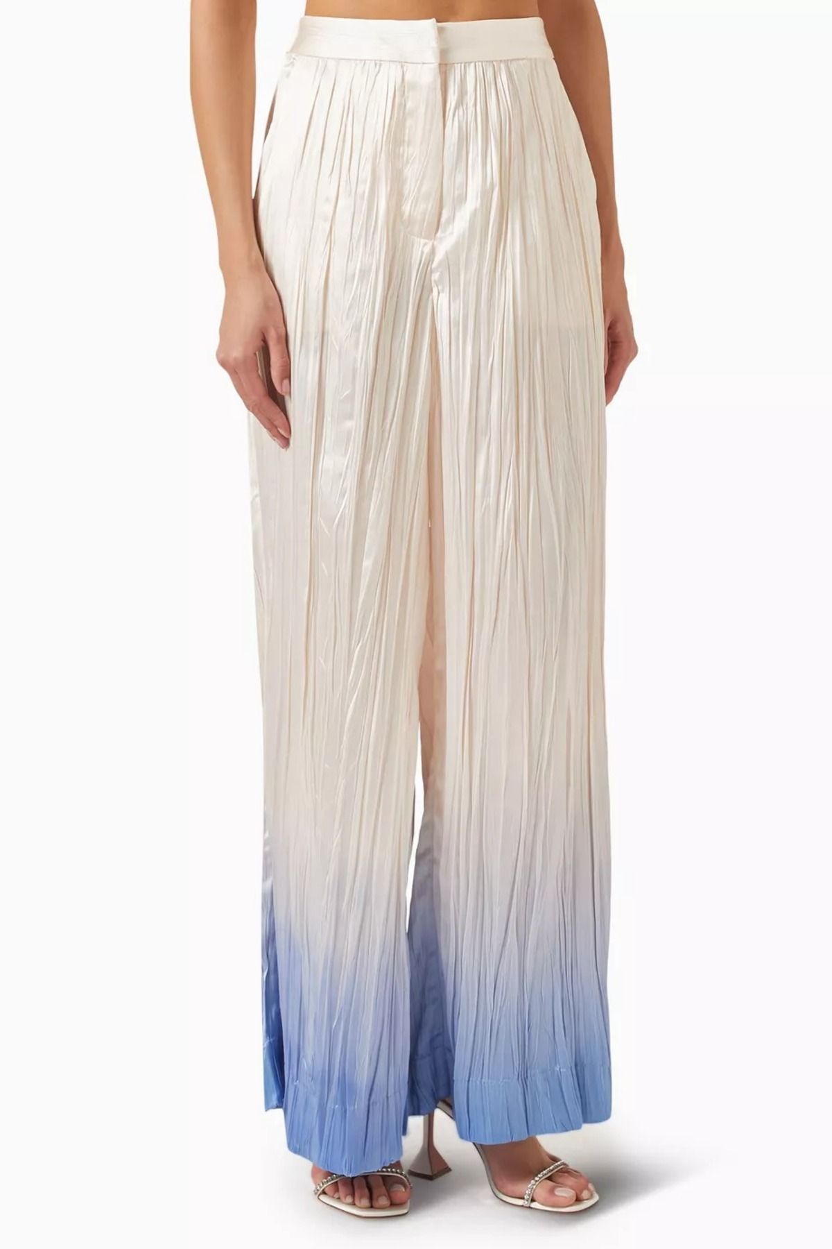 Acler Tifty Ombré Pantolon, Geniş Paça, Pearl Renk
