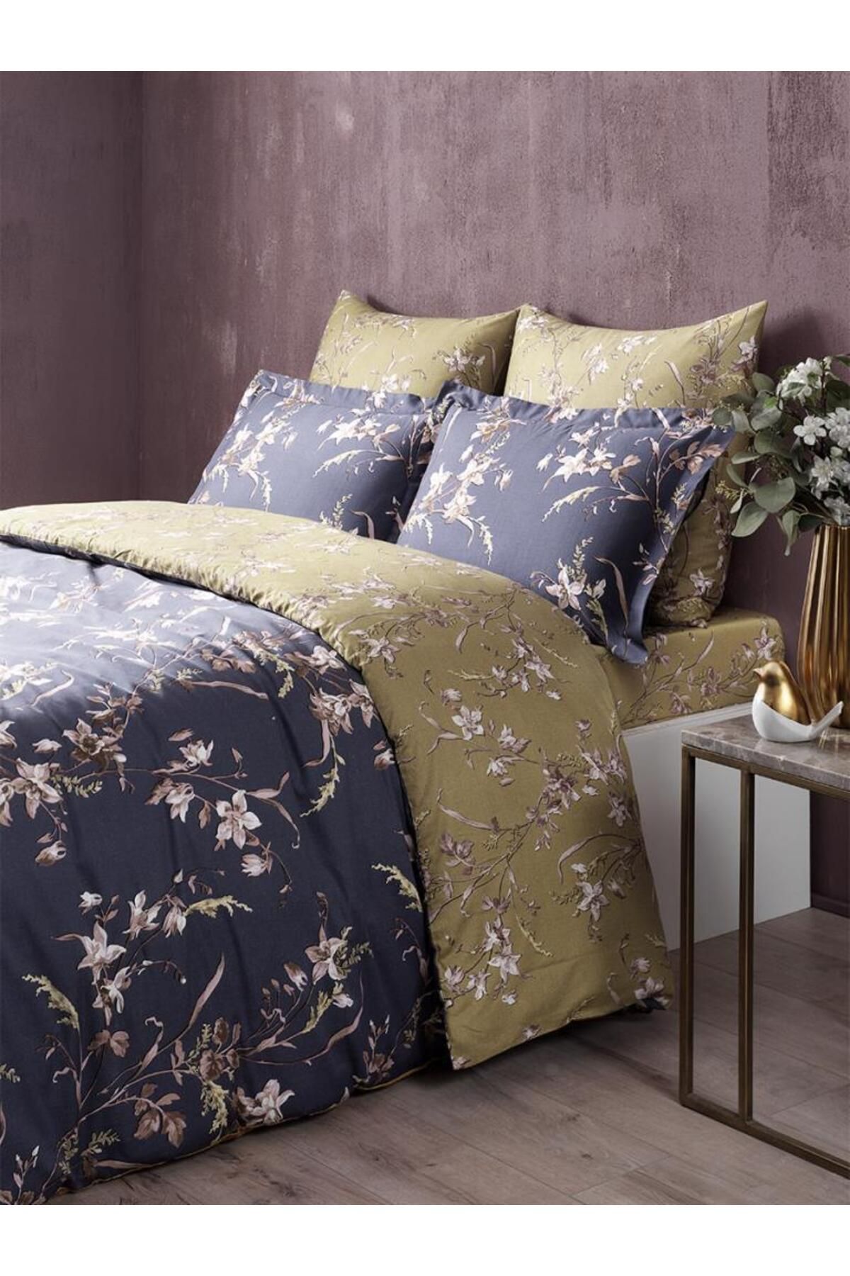 Karna Home Nevresım Takımı Saten Linen Serisi Terra 160X220