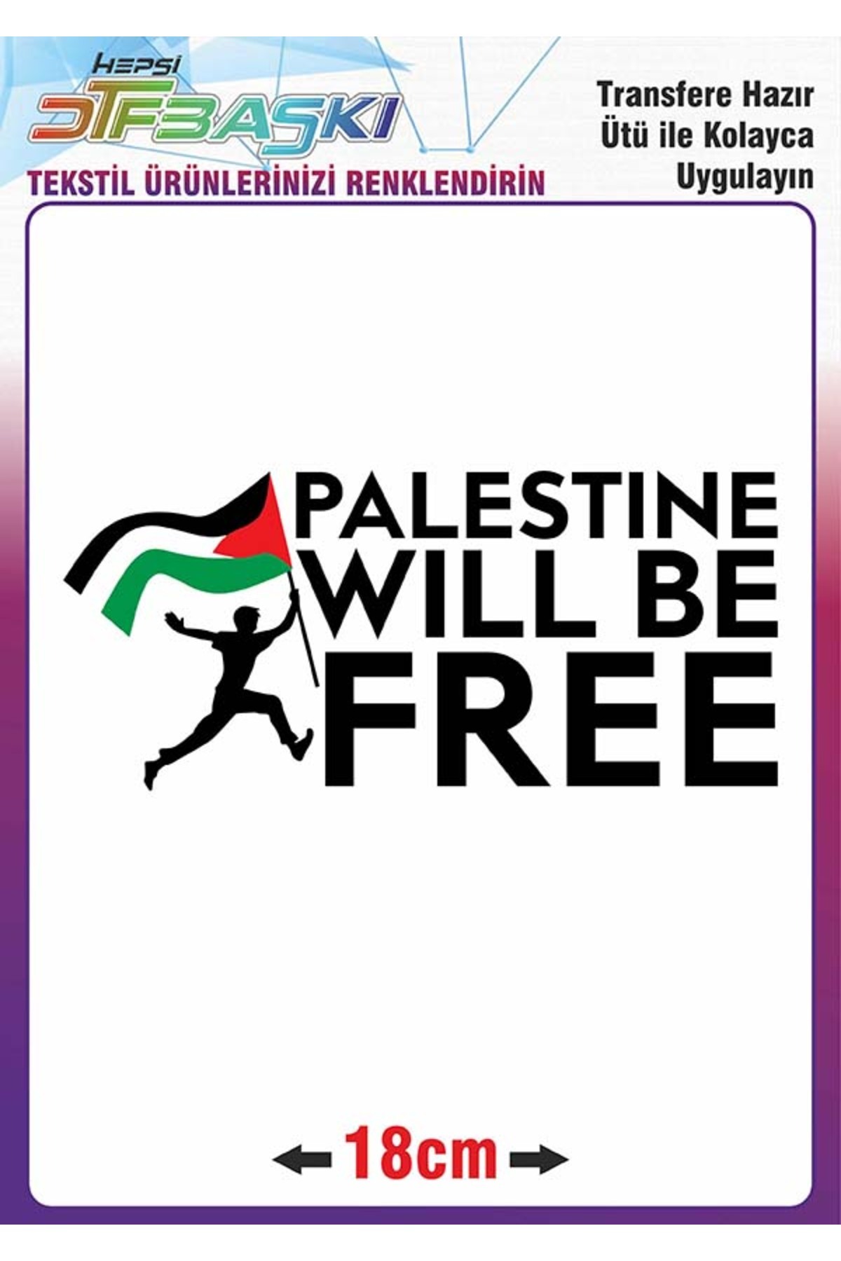 F17 Ajans Ütü ile Kumaşa Yapışan Dtf Free Palestine Pray Özgür Filistin Baskı
