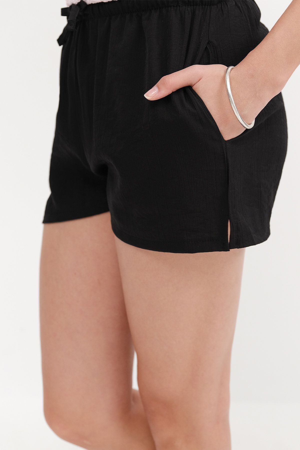 Addax-Elastic Waist Shorts Ş10474 3