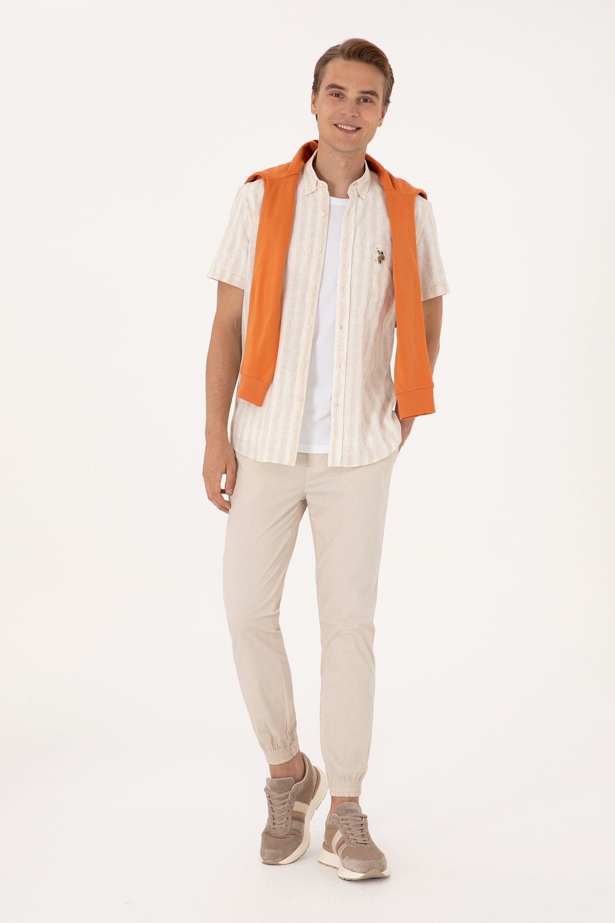 U.S. Polo Assn. Erkek Taş Kanvas Pantolon 50300442-VR049