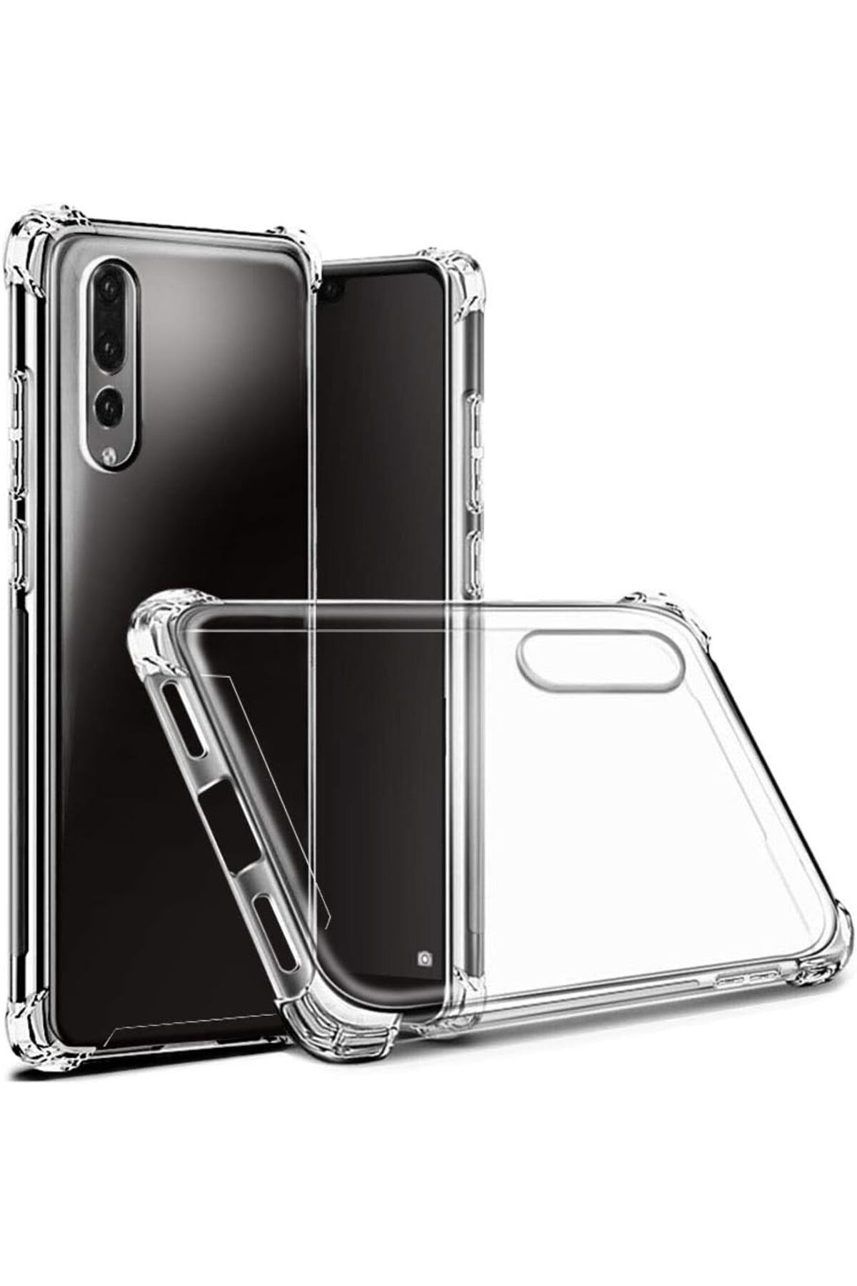 Ehr. Huawei P20 Pro Uyumlu Darbe Önleyici Sararmaya Dayanıklı Airbag Korumalı Ultra Slim TPU Şeffaf Silik