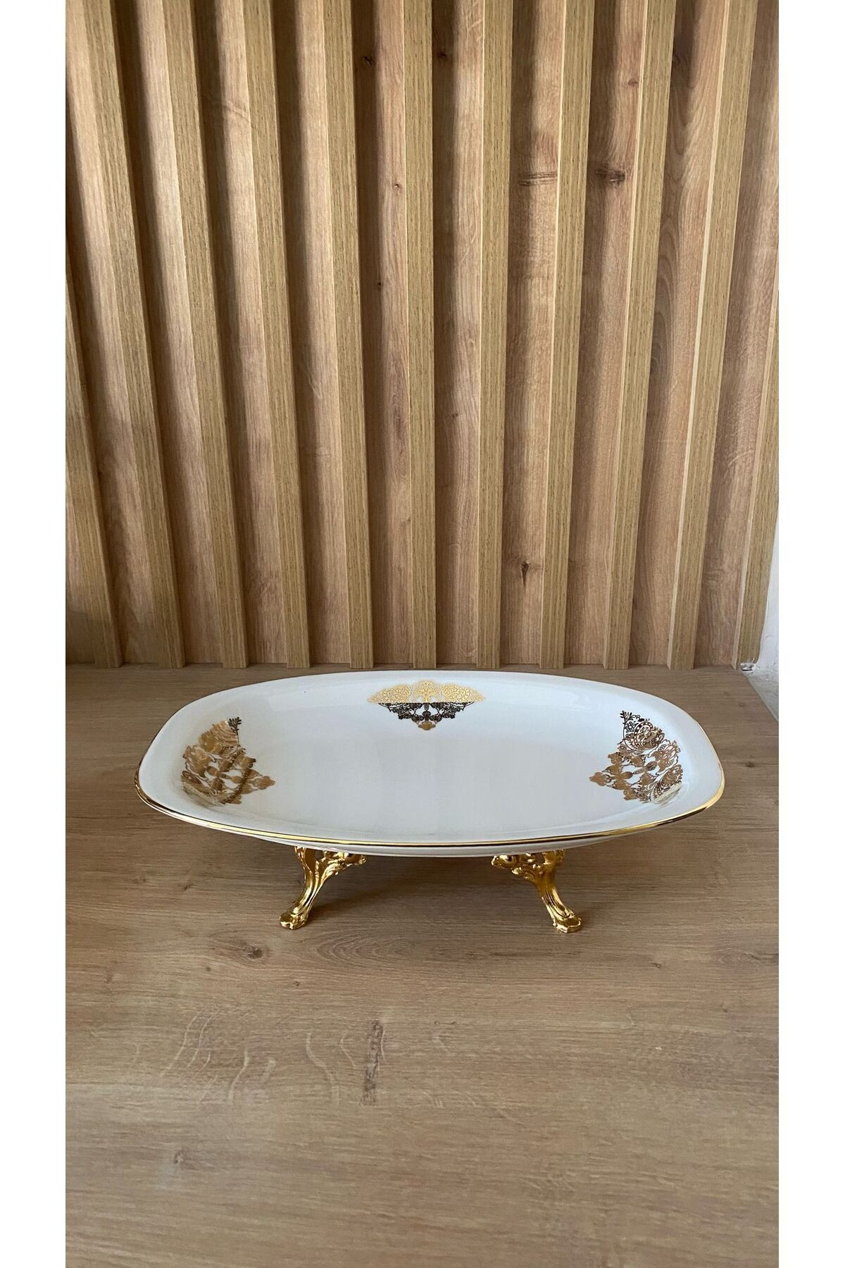 Bigart Big Art Lüks Altın Yaldızlı Sunum Tabağı ( 29 Cm )