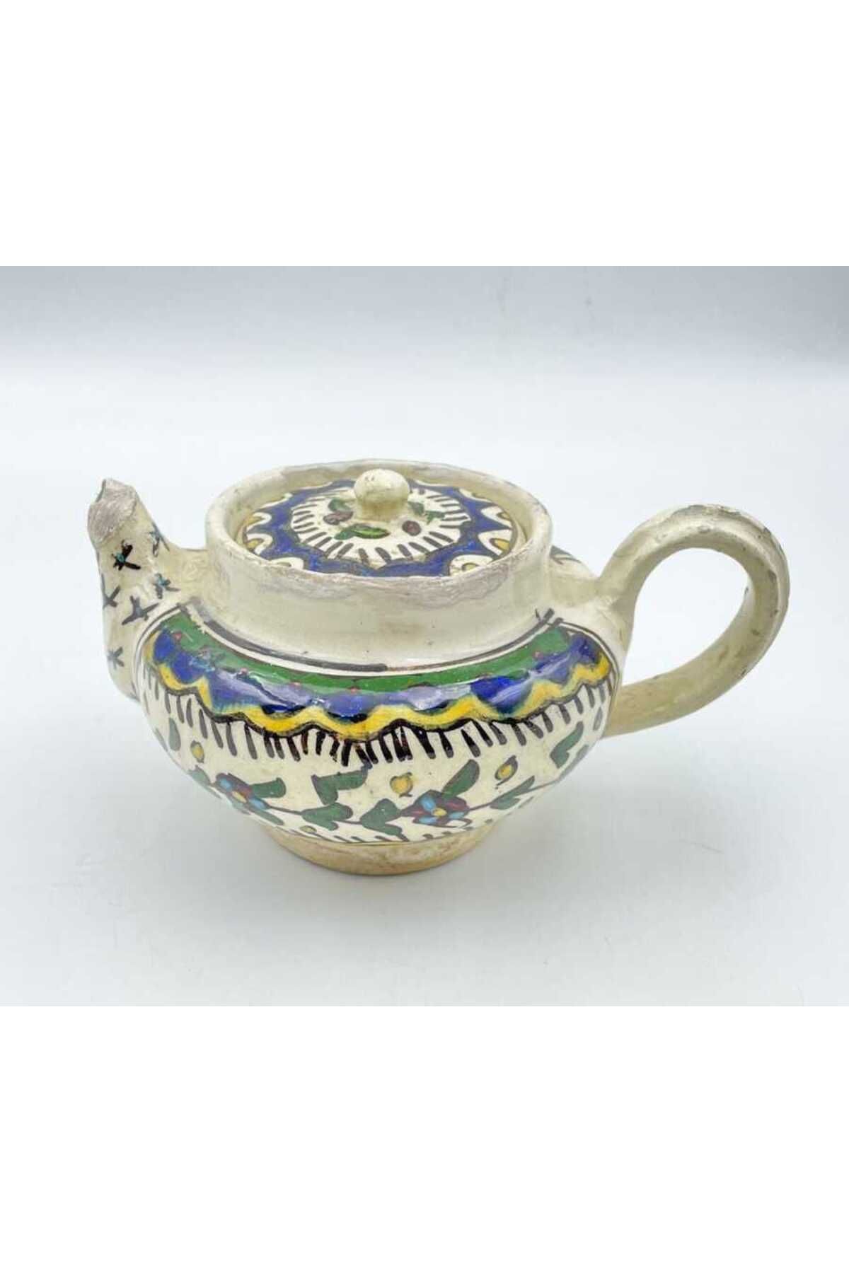Gökçe Koleksiyon 1970ler Çini Boya Desenli Seramik Sütlük AOB3269