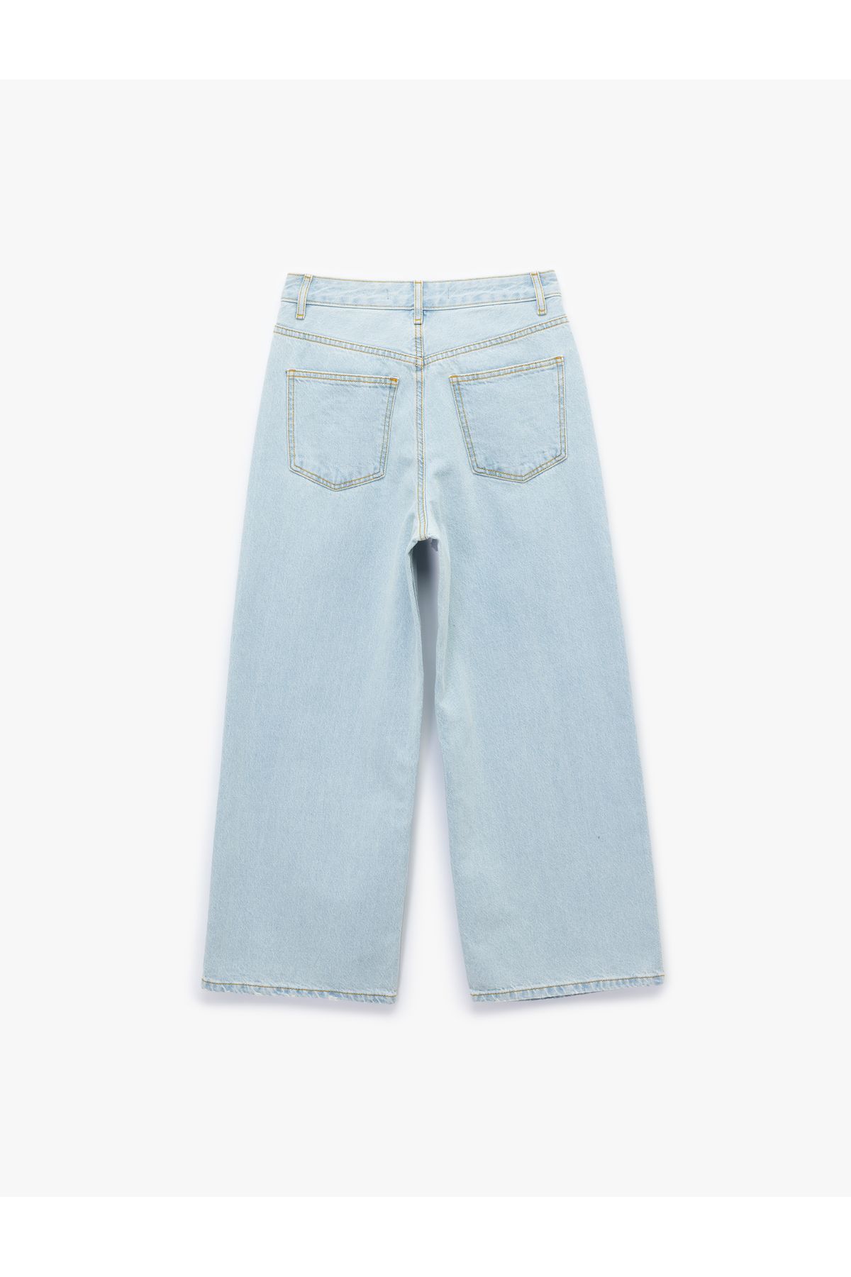 Koton-Pantaloni din bumbac, cu buzunare cu nasturi, talie normală, cu picioare largi - blugi cu picioare largi 5