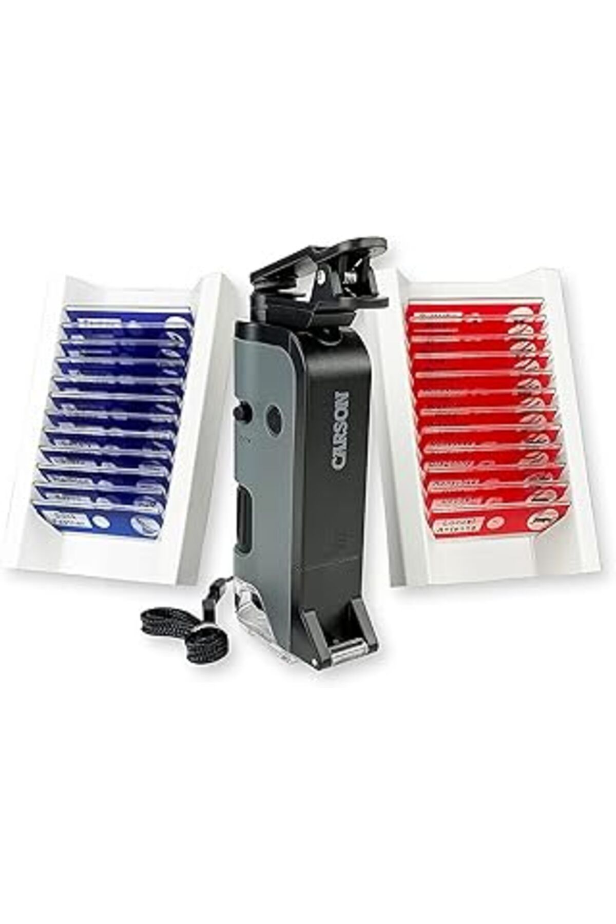 Pazarcan Carson Microflip 100 X 250 X Led Ve Uv Işıklı Cep Mikroskopu, Aşağı Açılan Kaydırma Tabanı Ve Akıll