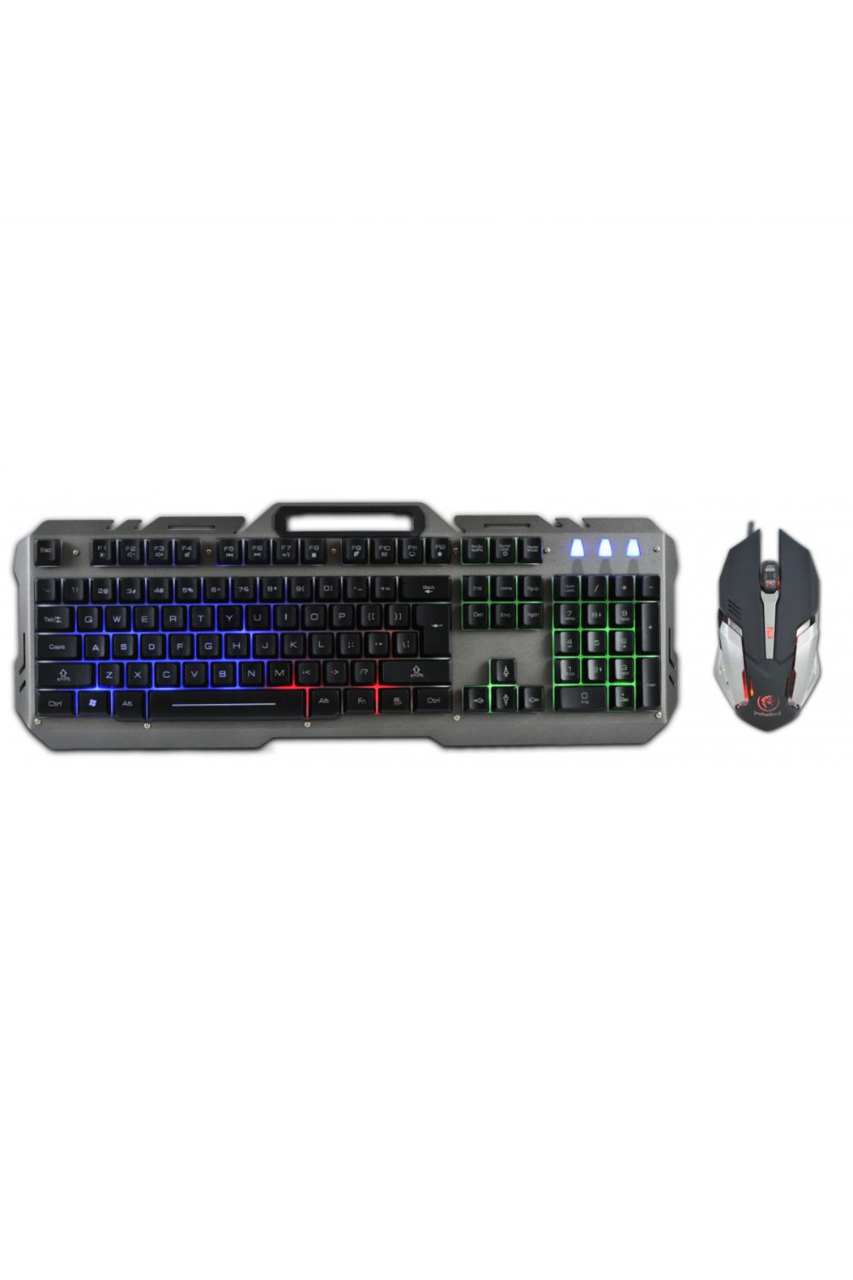 Diverse-US QWERTY multimedia keyboard and 6D mouse + scroll set, 800/1200/1600/2400 DPI 1