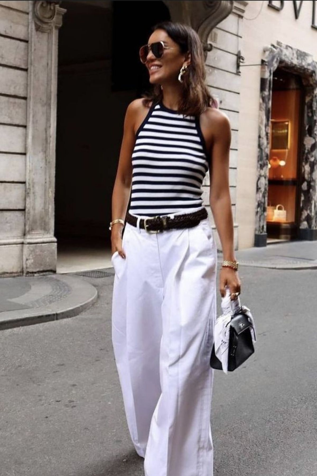 meyou bags KADIN ÖRME FİTİLLİ ÇİZGİLİ CROP BODY
