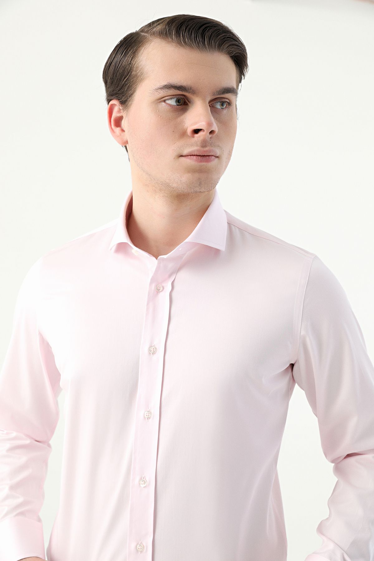 D'S Damat Ds Damat Slim Fit Pembe Düz Nano Care Gömlek