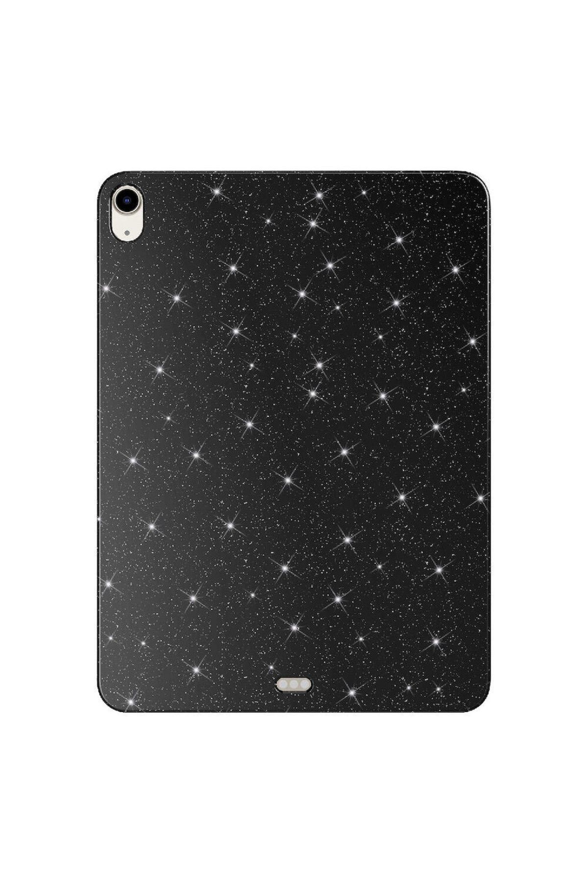 Megafox Teknoloji Apple iPad 10.9 2022 (10.Nesil) Uyumlu Tablet Kılıfı Koton Case Simli Parlak Kapak