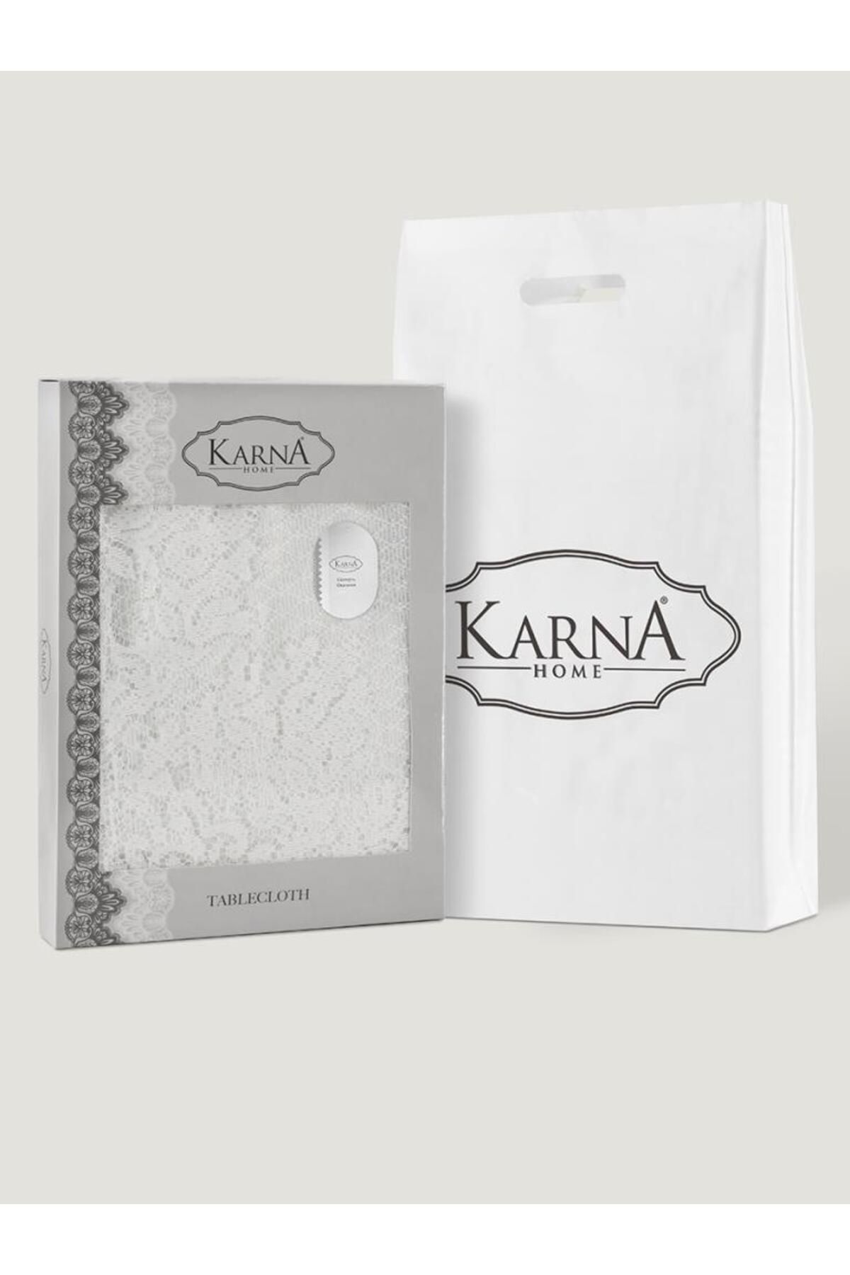 Karna Home Masa Örtüsü Dantelli Marion Yuvarlak