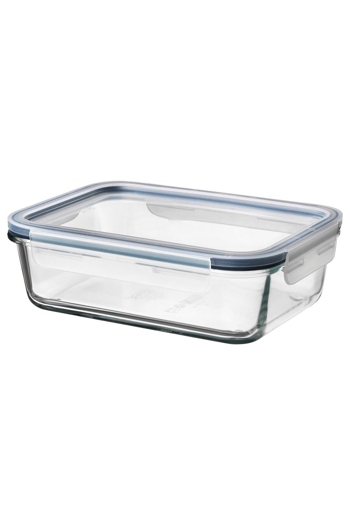 IKEA Quick 21x15x7cm Kapaklı Saklama Kabı 1 Lt Contalı Kilitli Fırında Kullanılabilir