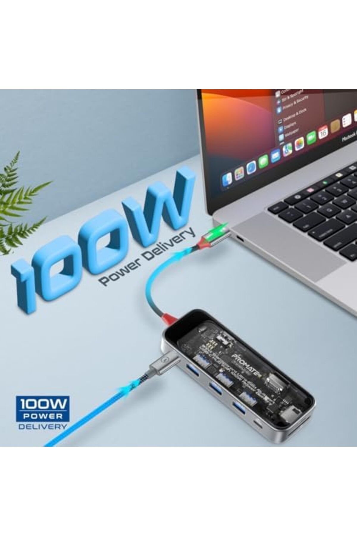 Promate-USB-C Hub, 9-in-1 Premium Multi-Display Media Hub 3