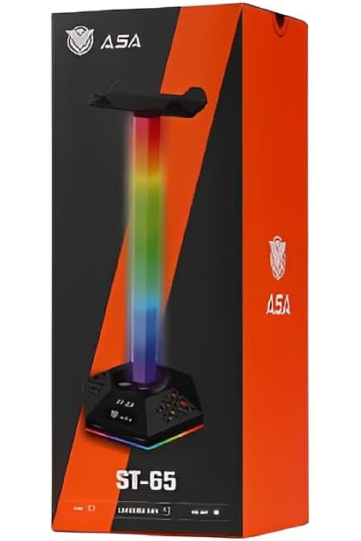 ASA-Headset Stand With 2 Port USB Hub – Dynamic RGB lighting with 1.2m Cable length | Black 5