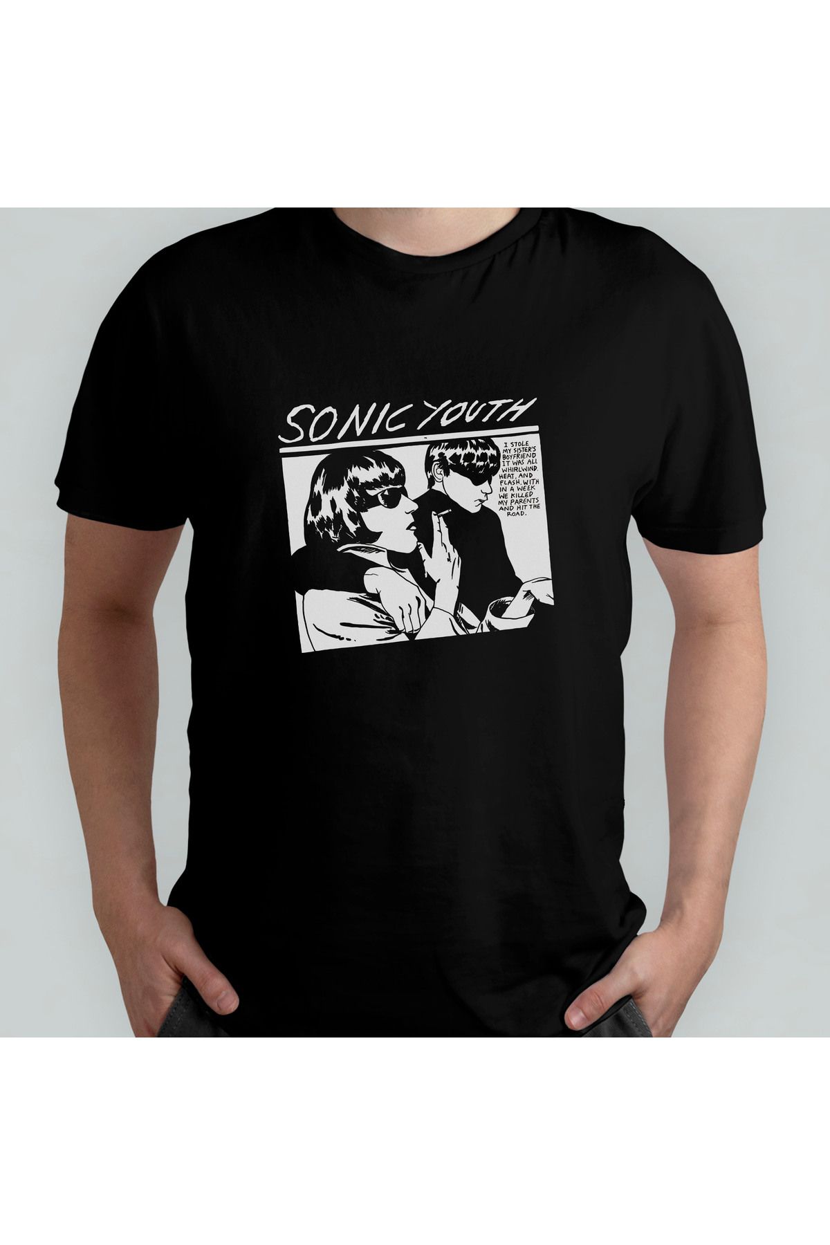 Pixxa Sonic Youth Unisex %100 Pamuklu Bisiklet Yaka T-Shirt Model 2