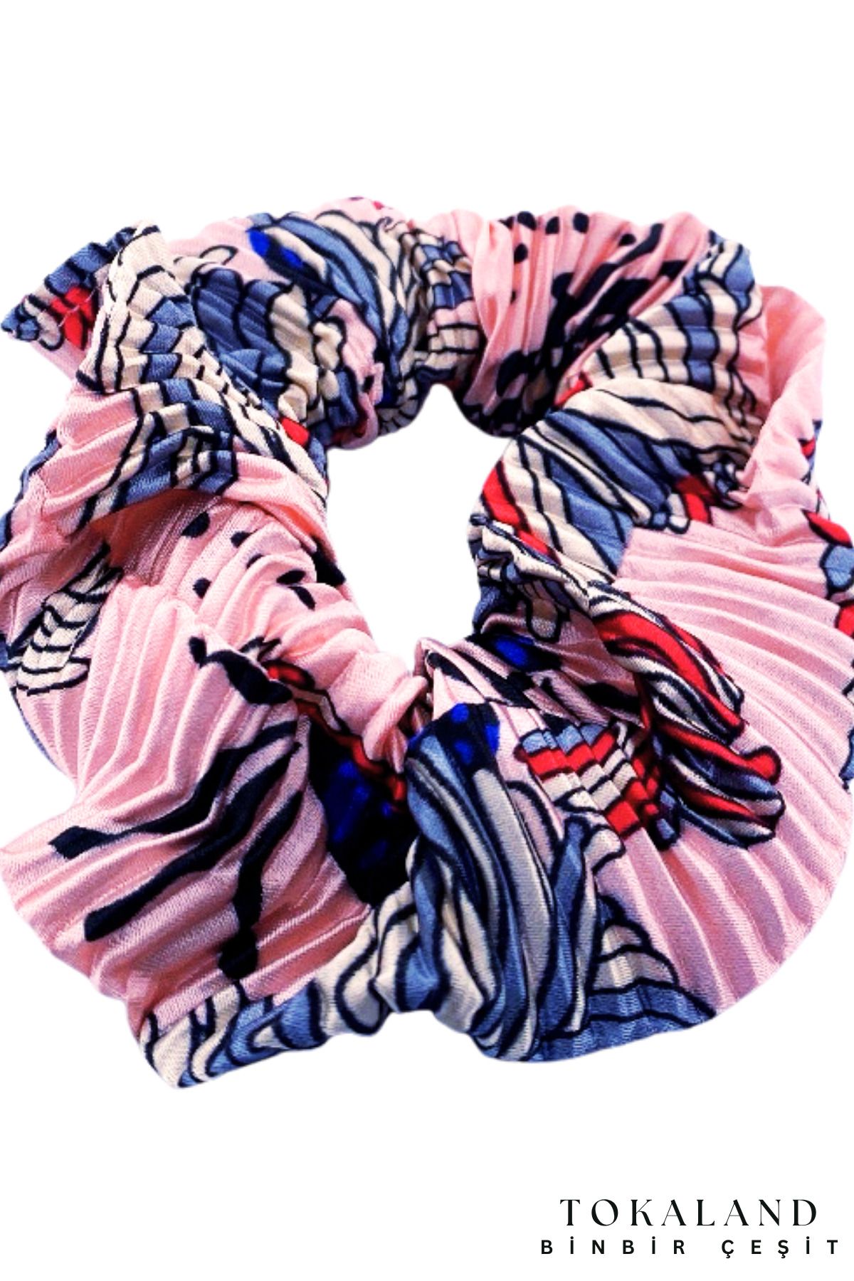 TOKALAND Scrunchie Simit Toka - Kadın Saten Kumaş Simit Toka - Karışık Renkler Lastik Toka