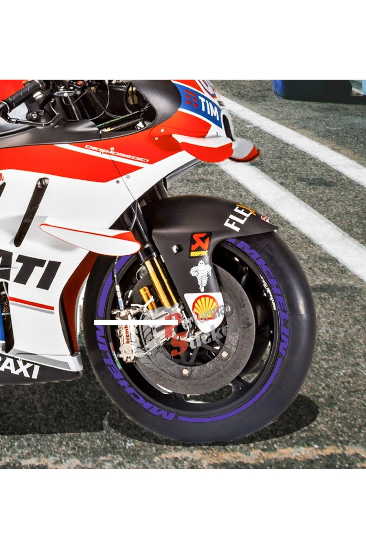 Performance Stickers Motorsiklet Lastik Yazısı Michlen Şerit Lastik Stiker 8adet Lastik Sticker 15-19 Inç Arası Uyumlu